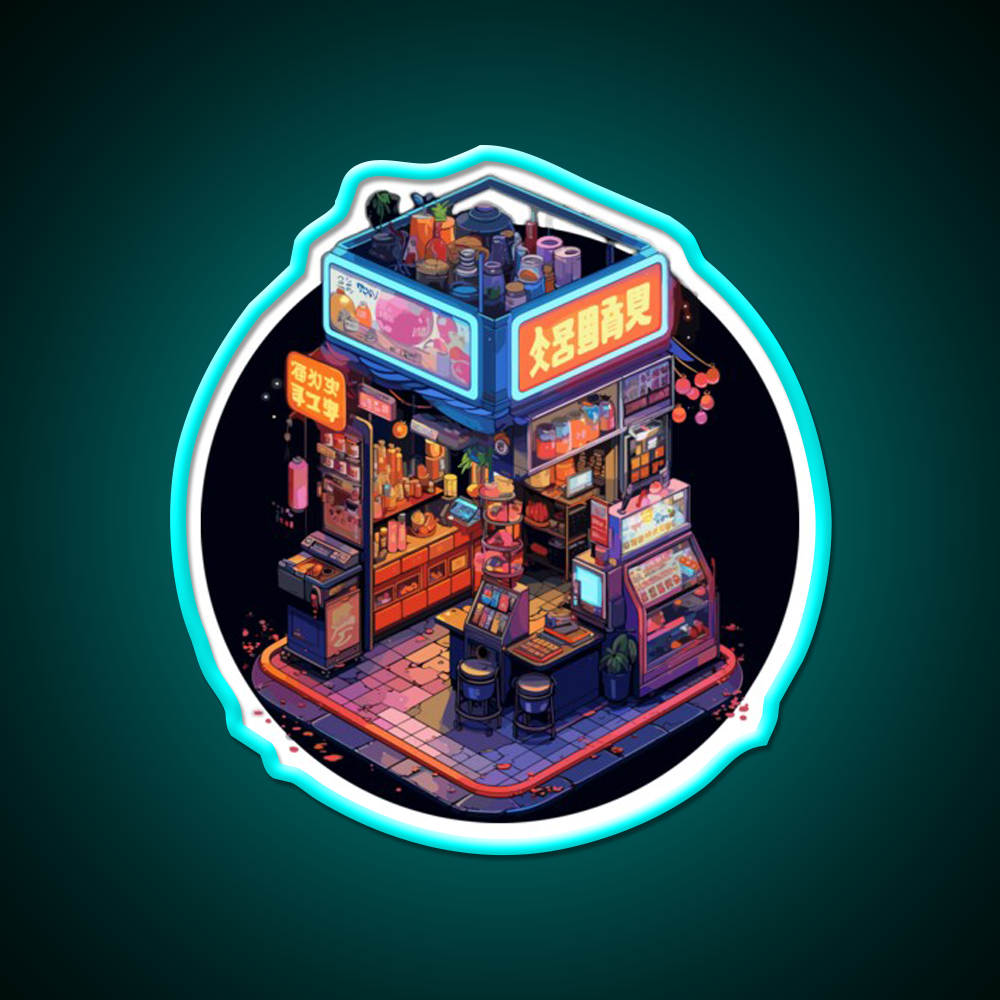 Cyber City Chinatown Market Asian Cultural Led Neon Sign Rgb Color - Size and dimension reference