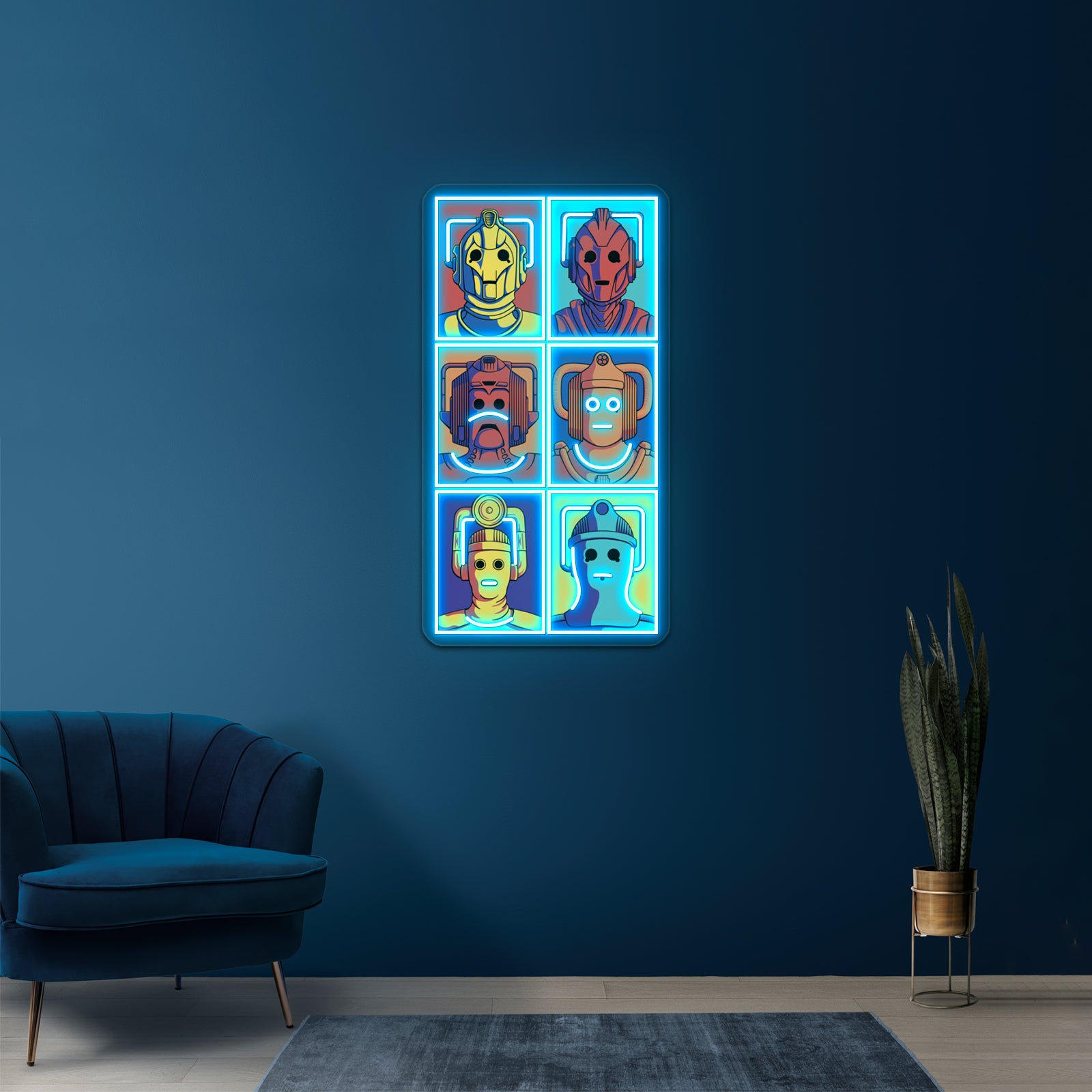 Cyberpop Evolution Artwork Business Led Sign - Size and dimension reference