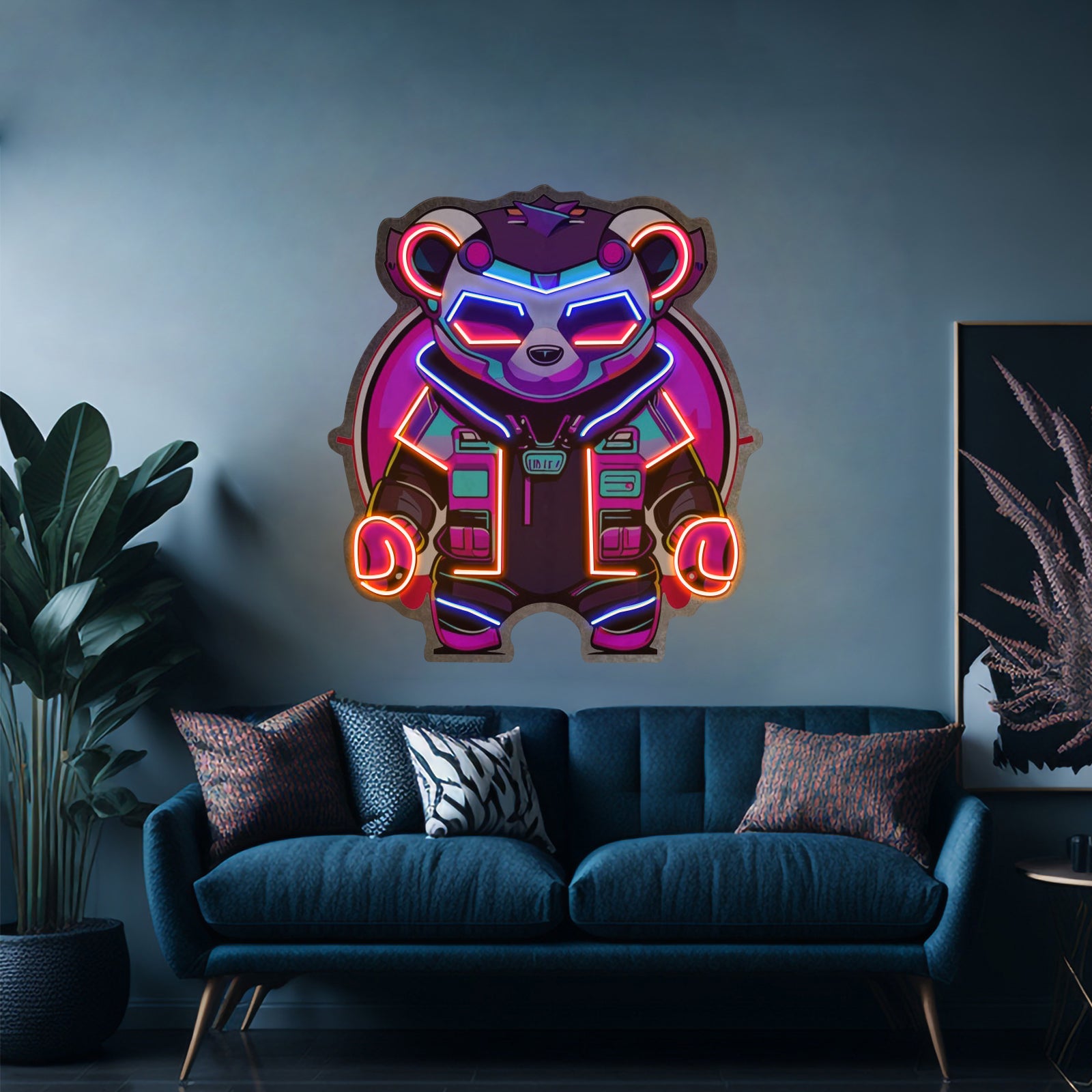 Cyberpunk Panda Led Neon Sign Light Custom Led Signs