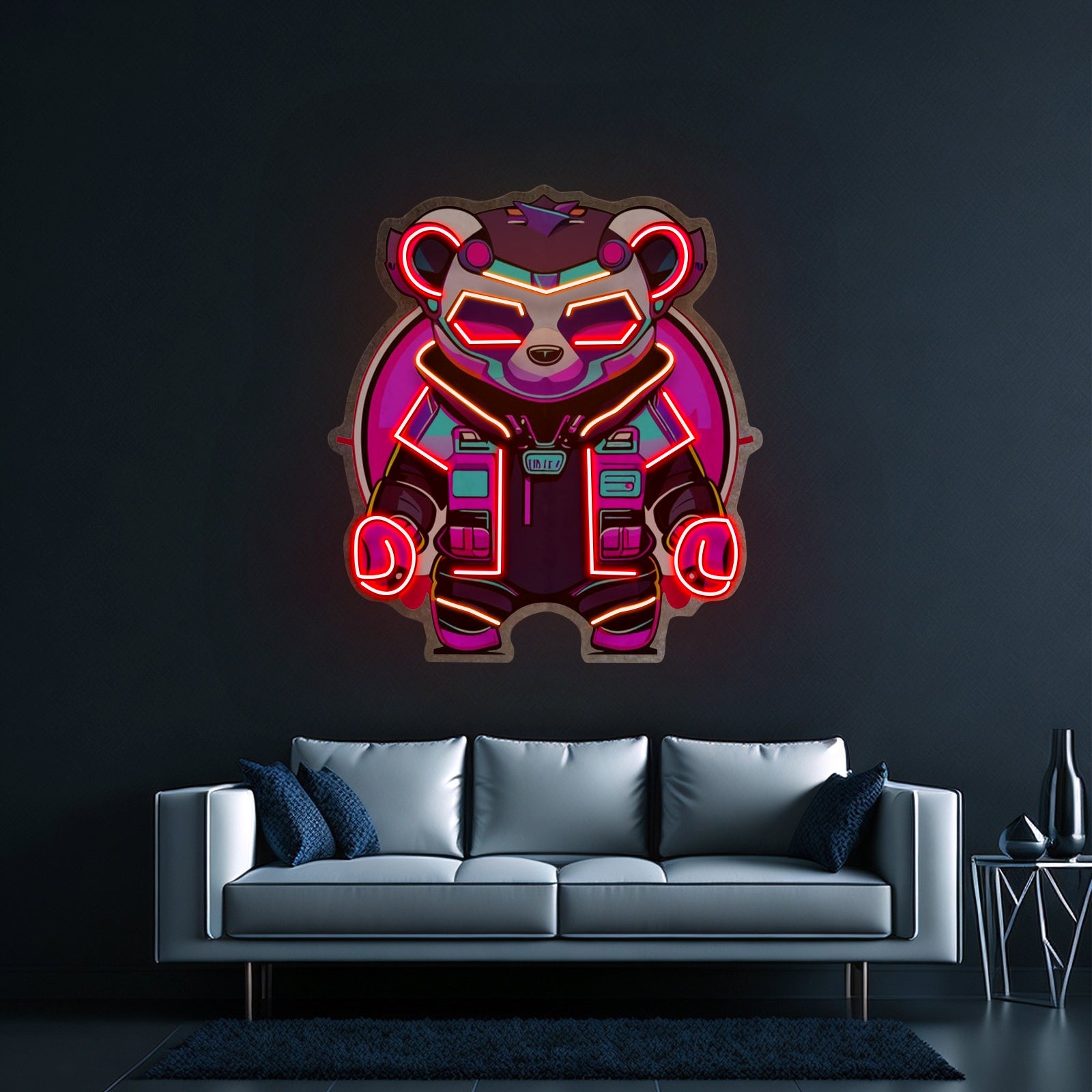 Cyberpunk Panda Led Neon Sign Light Custom Led Signs