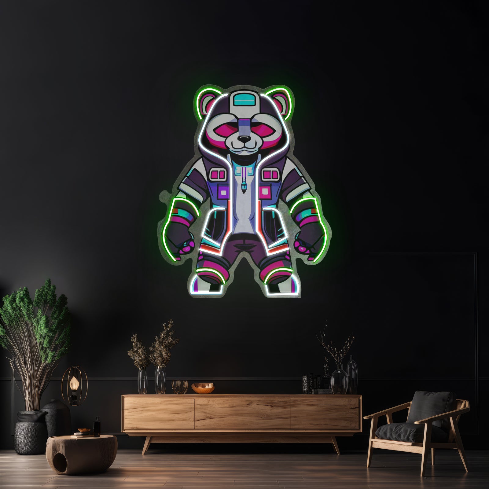 Cyborg Panda Led Neon Sign Light Custom Led Signs