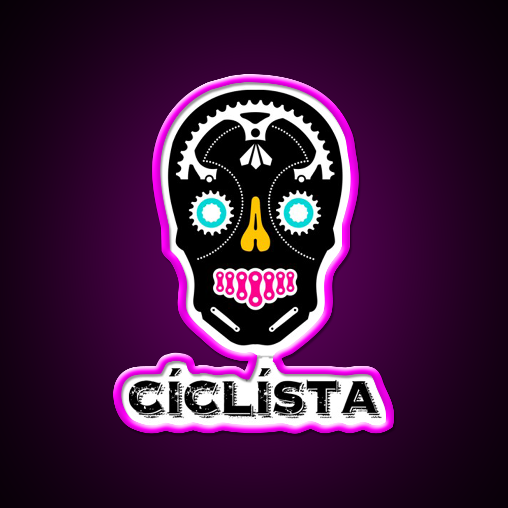 Cycling Dia De Los Ciclistas Beer Bar Decor Led Neon Sign Rgb Color - Neon sign mounted on wall in room