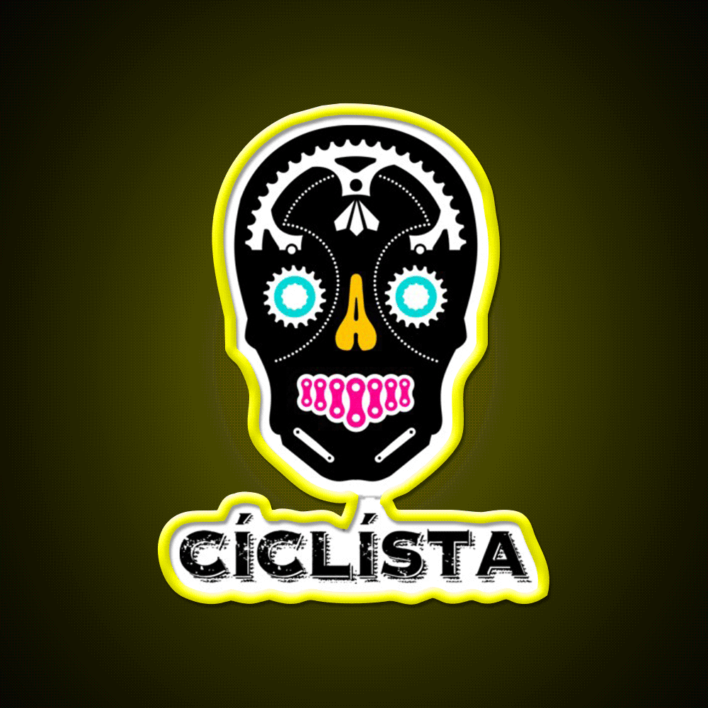 Cycling Dia De Los Ciclistas Beer Bar Decor Led Neon Sign Rgb Color - Custom LED neon sign front view