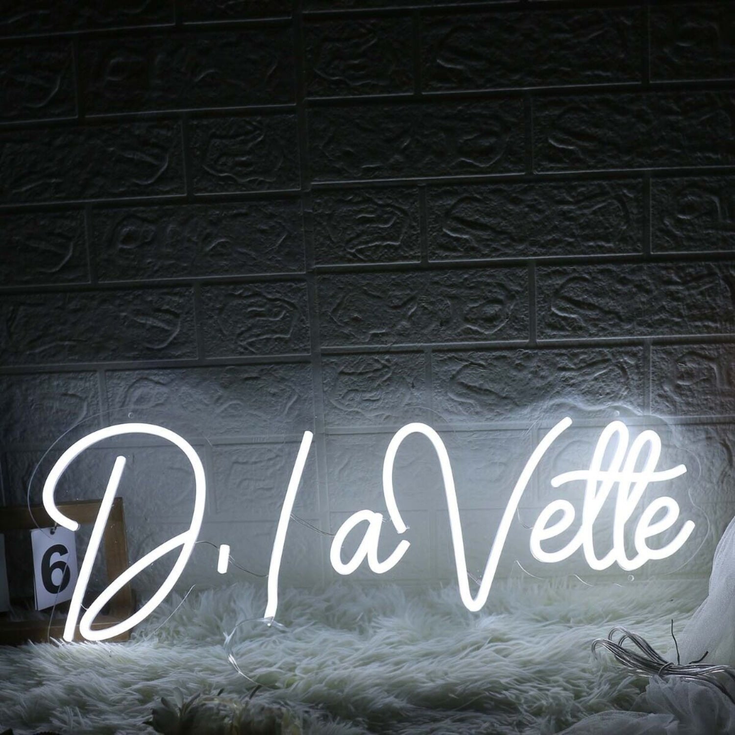 D Lavette White Led Neon Sign - Shineneon