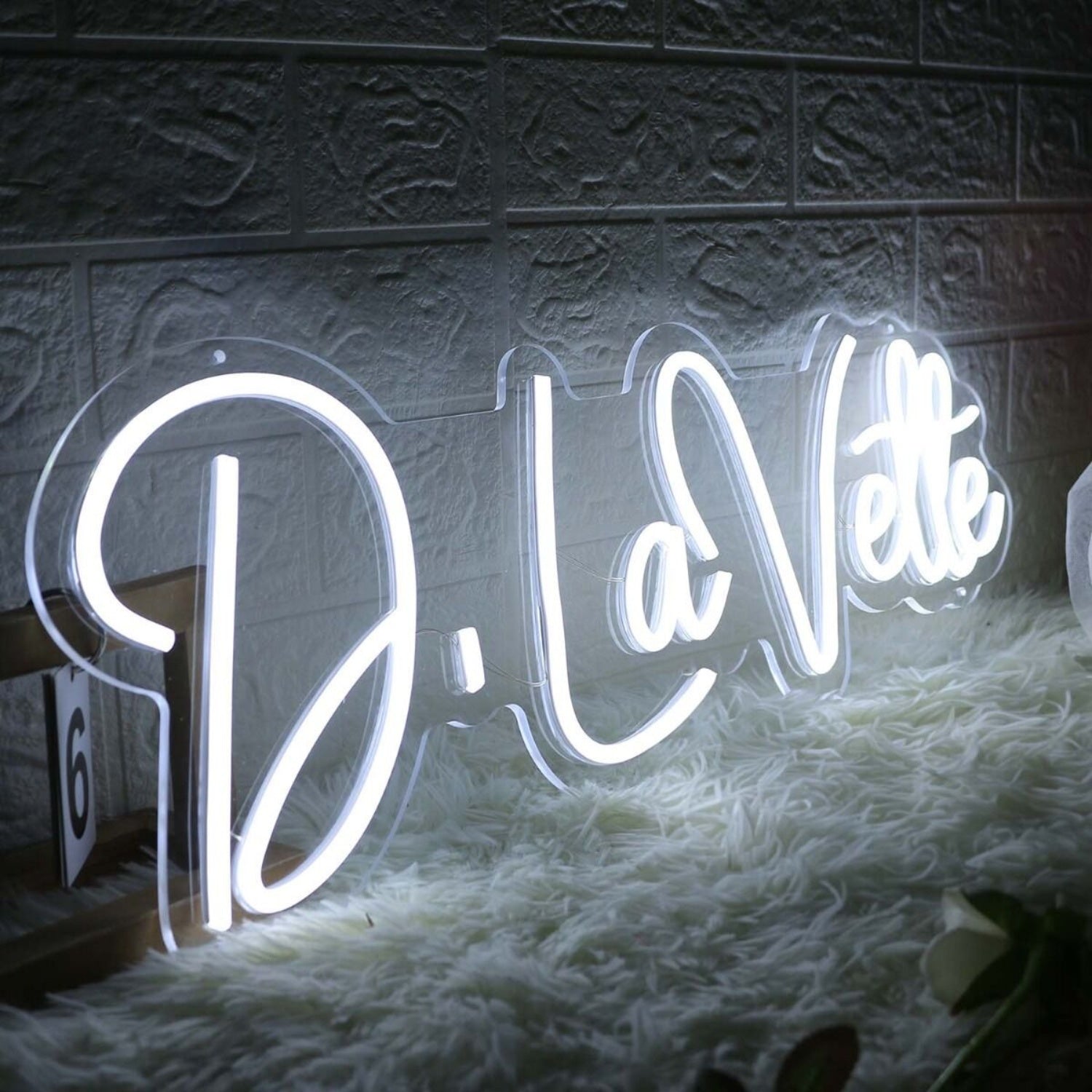 D Lavette White Led Neon Sign - Shineneon