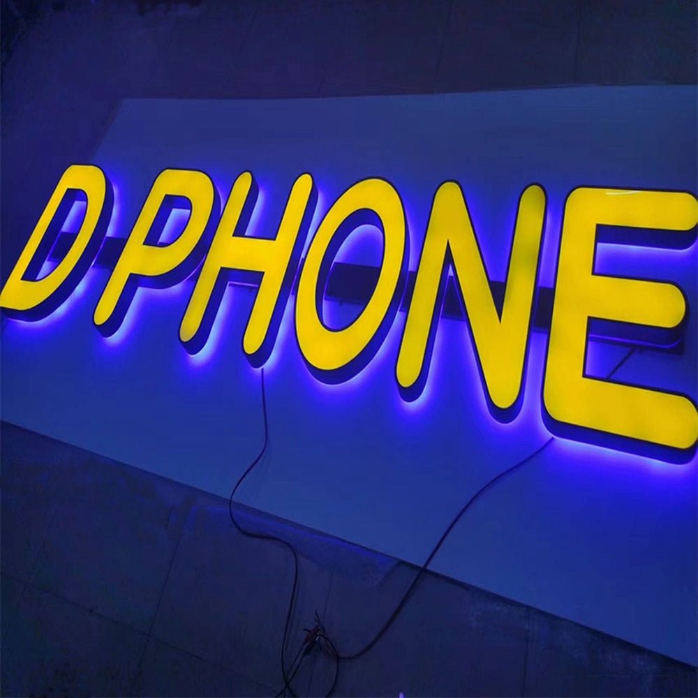 D Phone 3D Frontlit And Backlit Channel Letter Led Light Sign - Shineneon