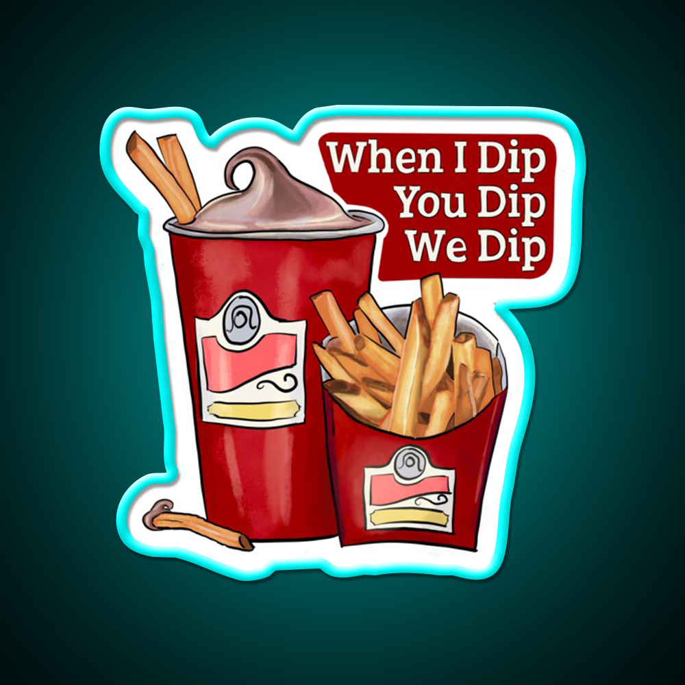 Da Frosty Dip Fast Food Led Neon Sign For Burger Place Rgb Color