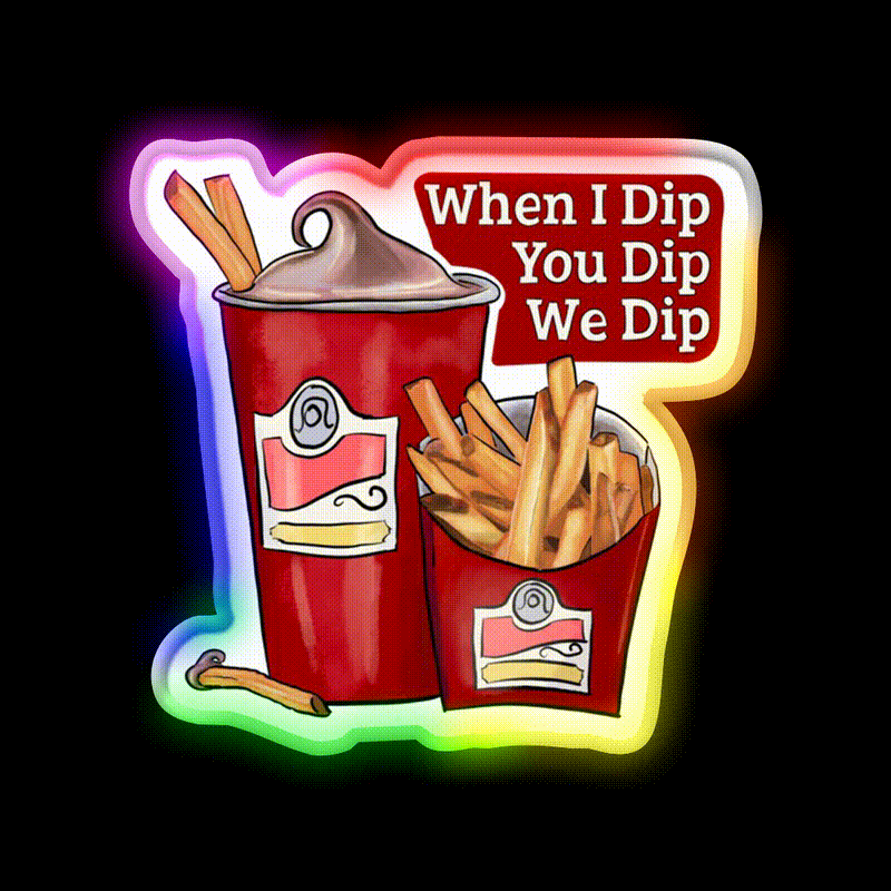 Da Frosty Dip Fast Food Led Neon Sign For Burger Place Rgb Color