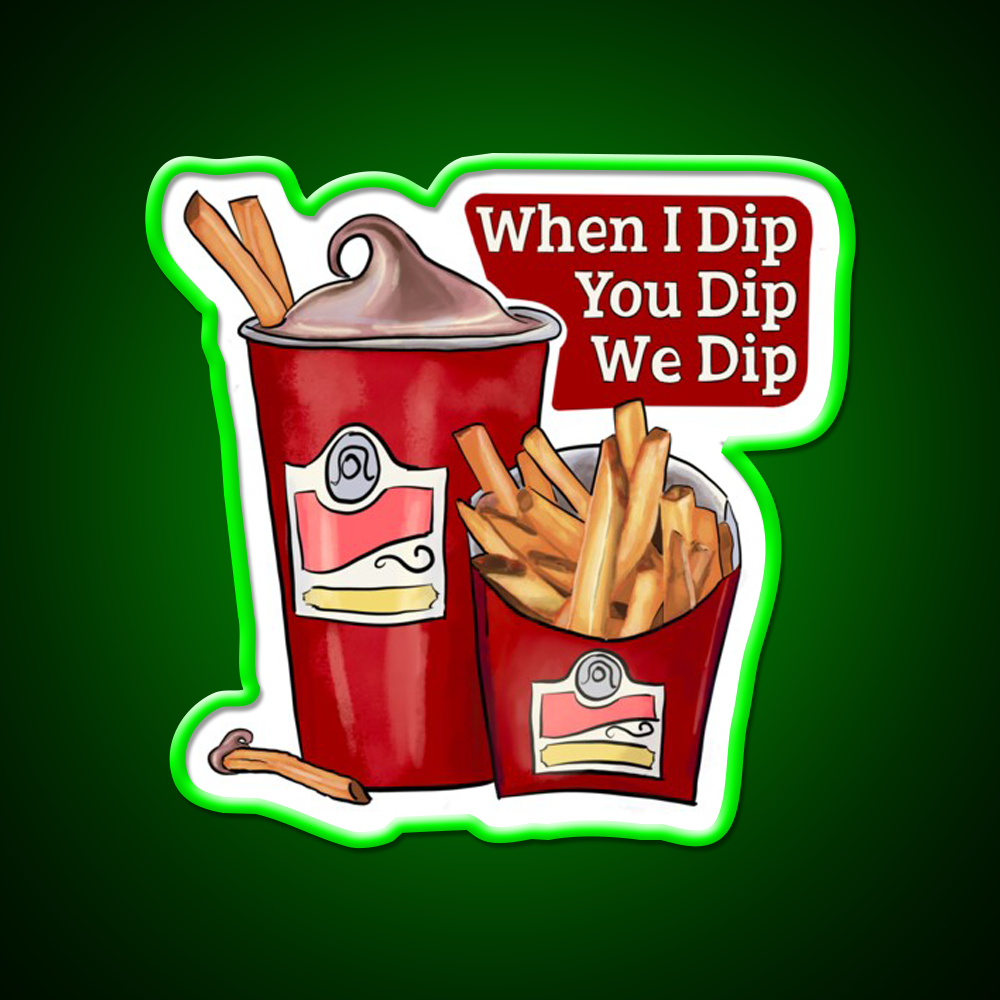 Da Frosty Dip Fast Food Led Neon Sign For Burger Place Rgb Color