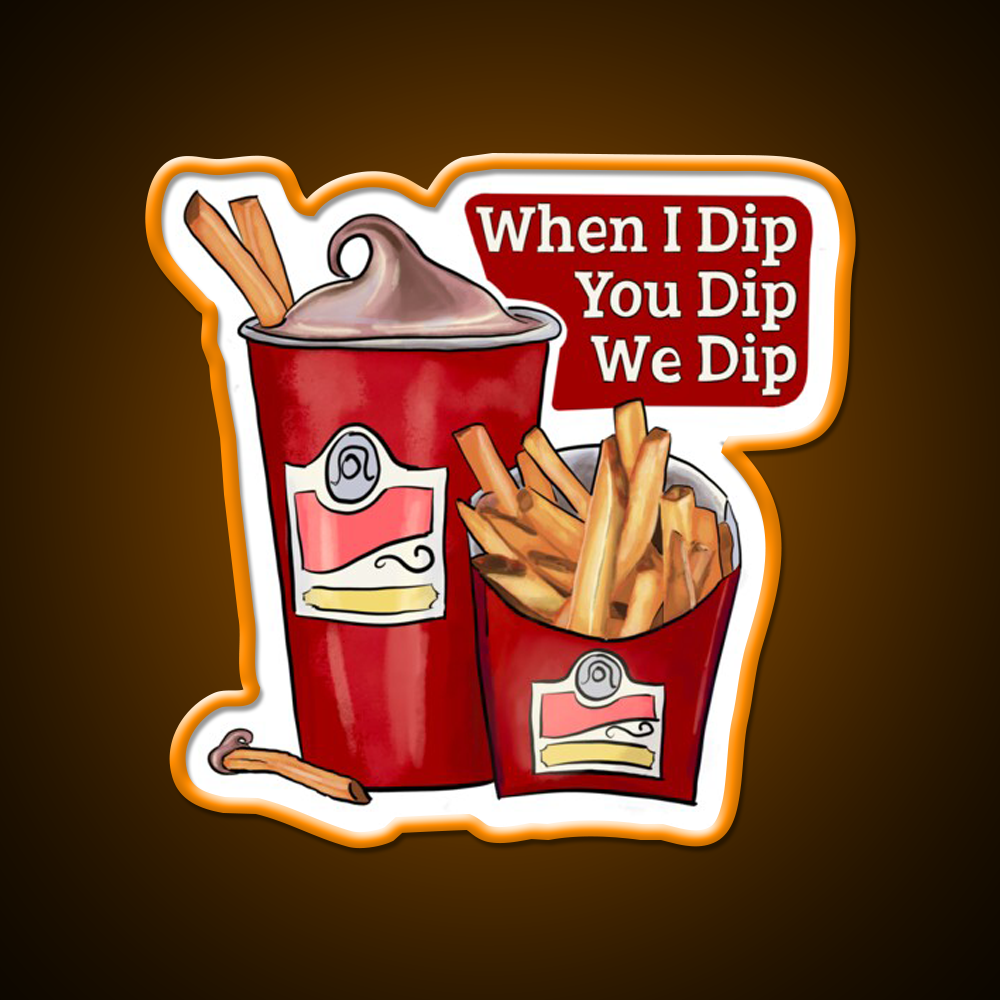 Da Frosty Dip Fast Food Led Neon Sign For Burger Place Rgb Color