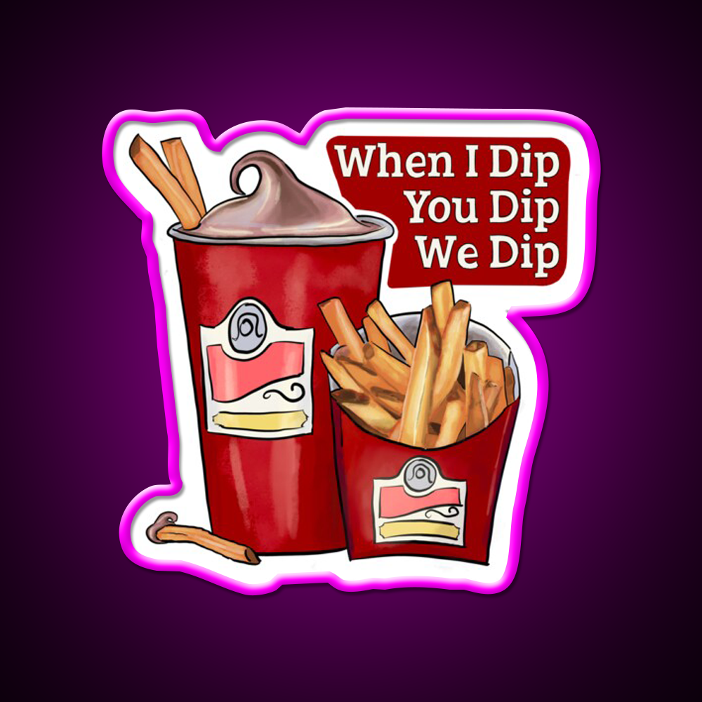 Da Frosty Dip Fast Food Led Neon Sign For Burger Place Rgb Color