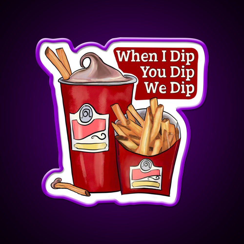 Da Frosty Dip Fast Food Led Neon Sign For Burger Place Rgb Color