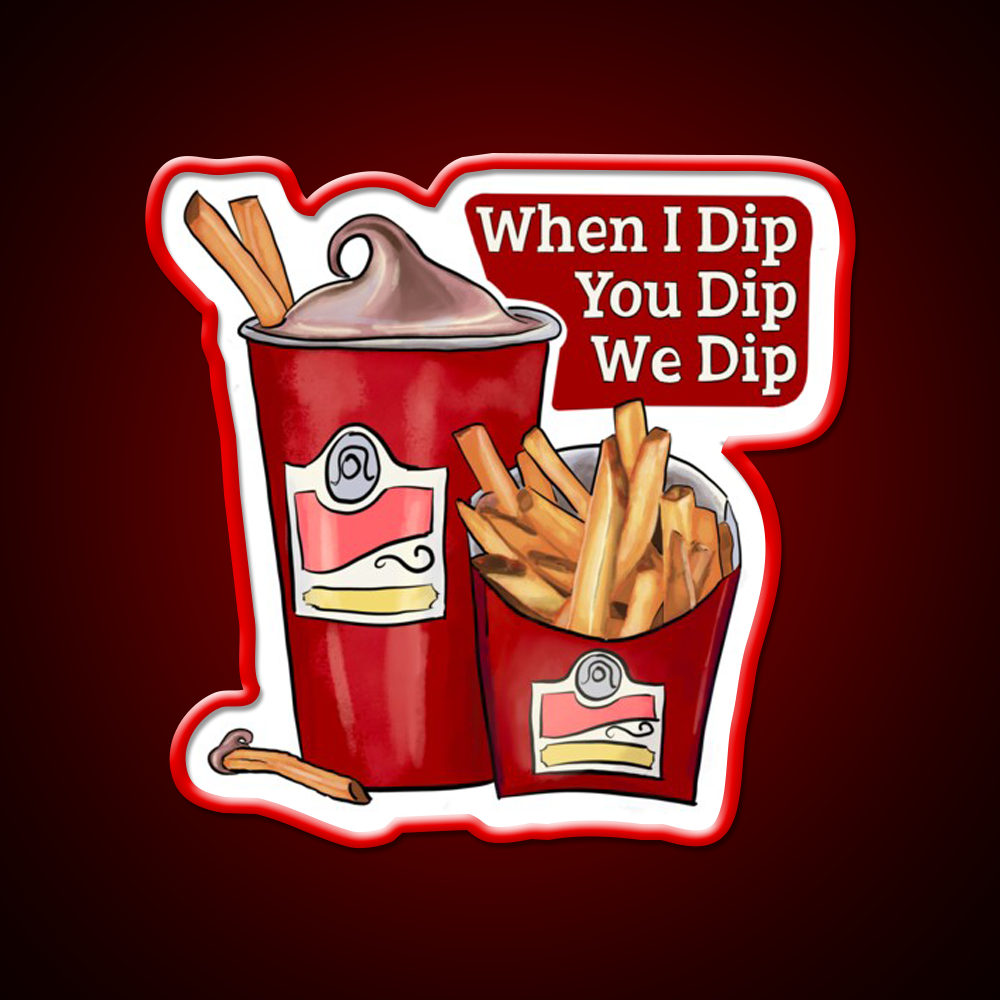 Da Frosty Dip Fast Food Led Neon Sign For Burger Place Rgb Color