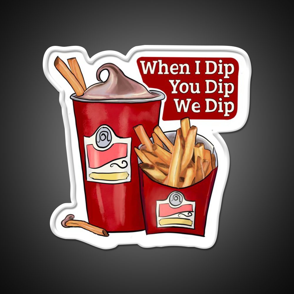 Da Frosty Dip Fast Food Led Neon Sign For Burger Place Rgb Color