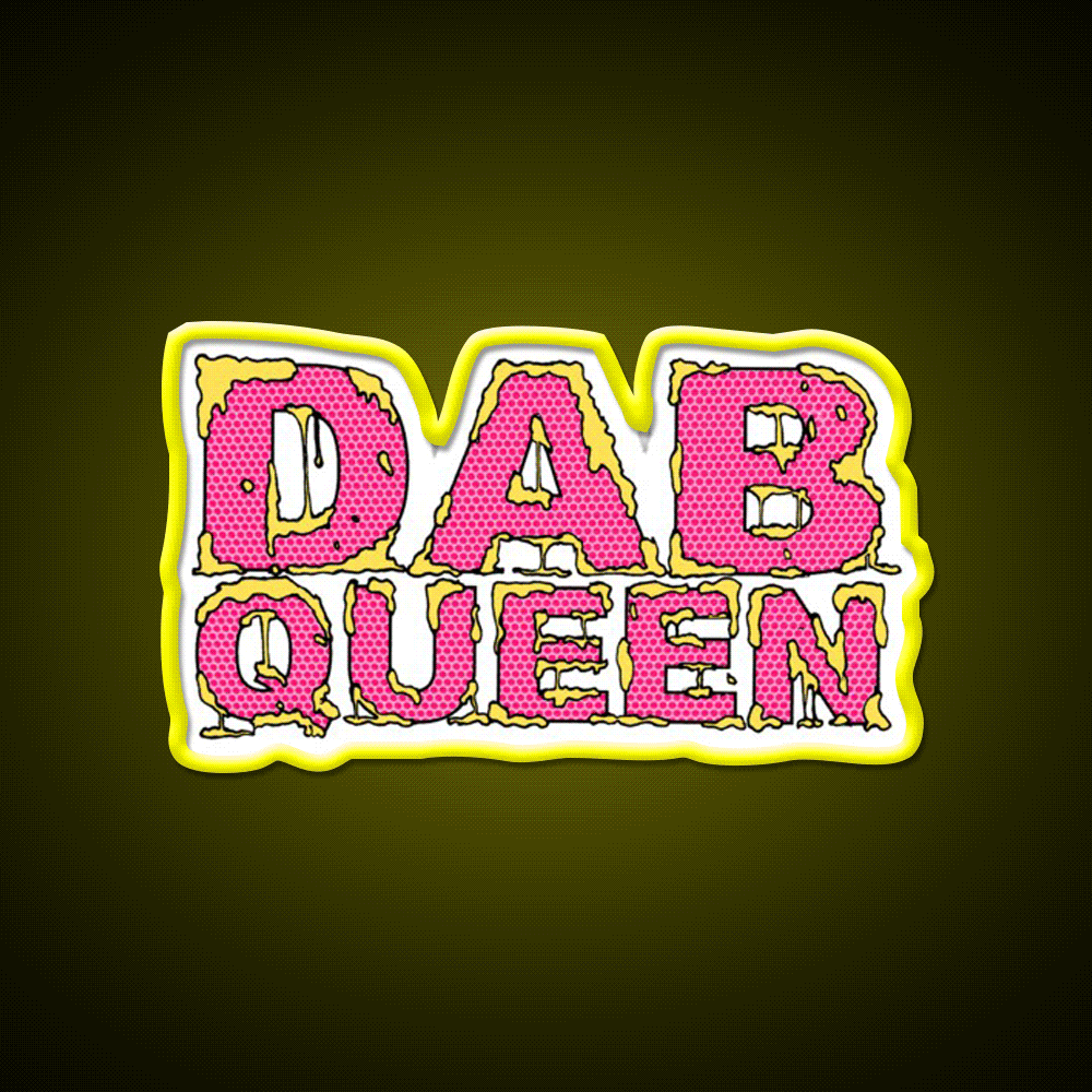 Dab Queen Hemp Inspired Green Leaf Led Neon Sign Rgb Color - Custom LED neon sign front view