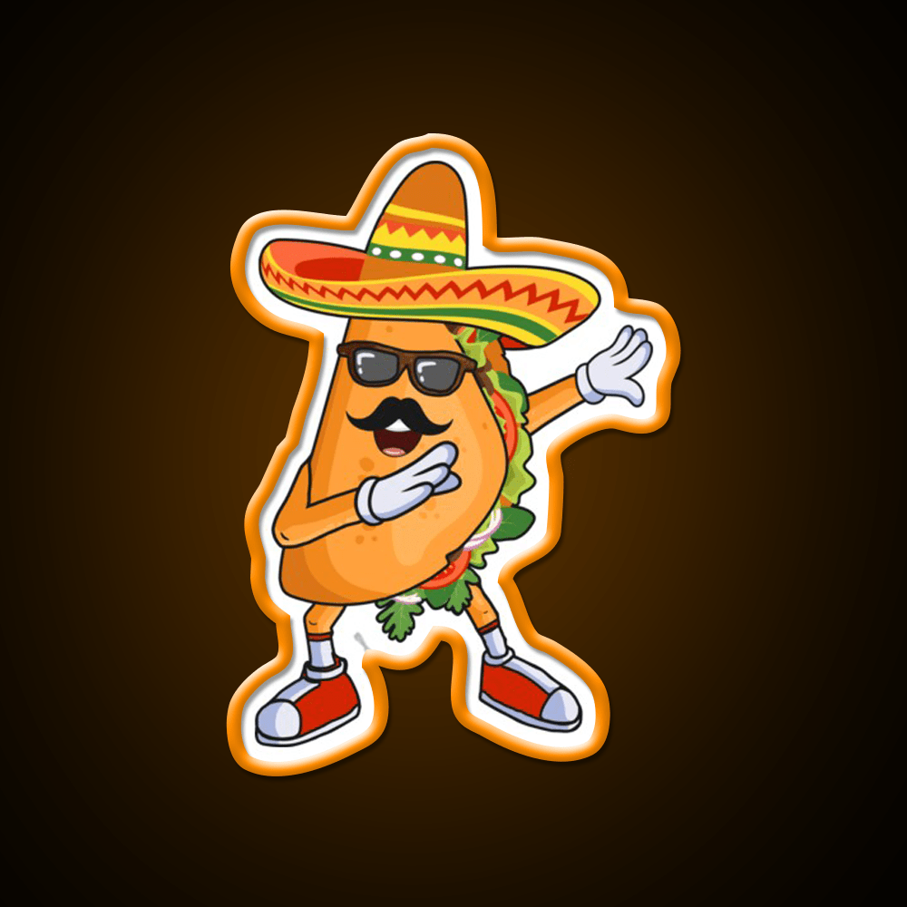 Dabbing Taco Funny Cinco De Mayo Mexican Party Taco Led Neon Sign Rgb Color - Shineneon