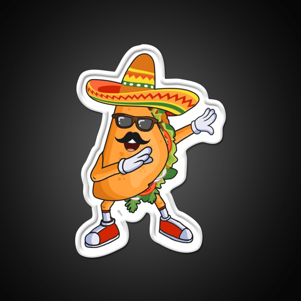 Dabbing Taco Funny Cinco De Mayo Mexican Party Taco Led Neon Sign Rgb Color - Shineneon