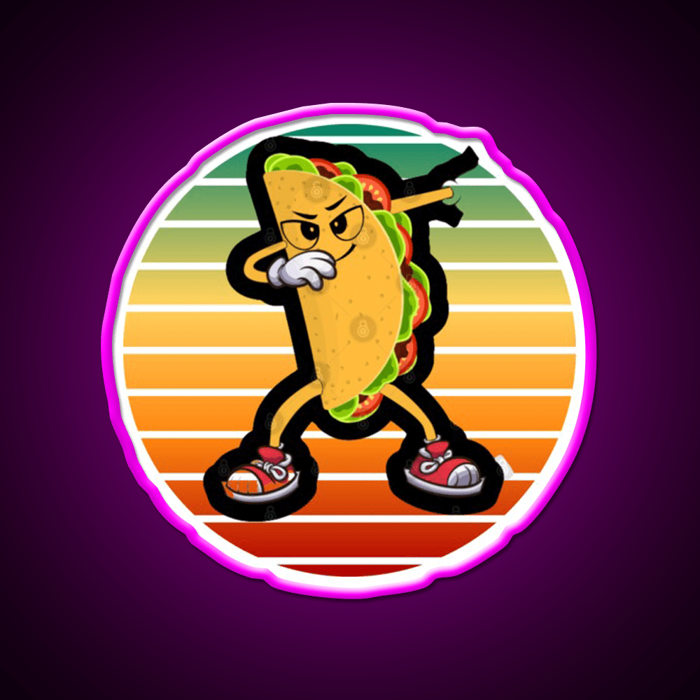 Dabbing Taco Funny Gifts Taco Led Neon Sign Mexican Food Sign Rgb Color - Shineneon