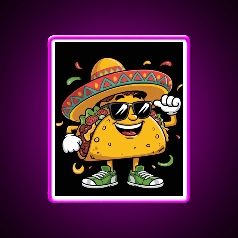 Dabbing Taco Funny Mexican Dab Fiesta Taco Led Neon Sign Rgb Color - Shineneon