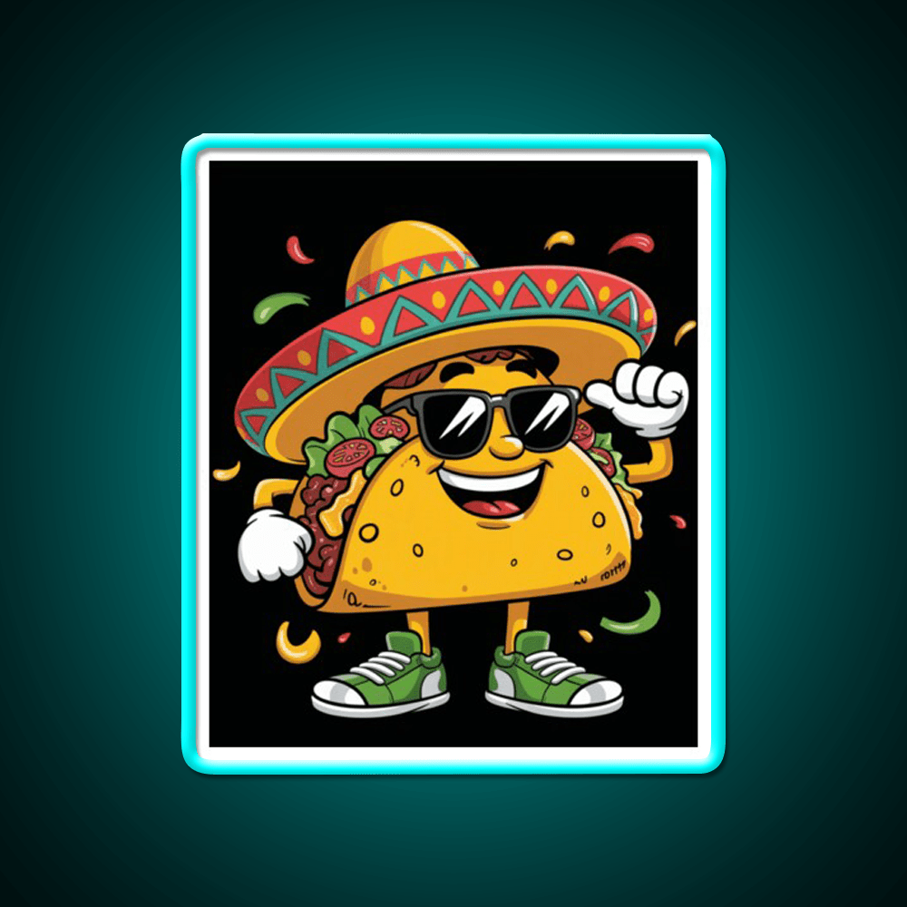 Dabbing Taco Funny Mexican Dab Fiesta Taco Led Neon Sign Rgb Color - Shineneon