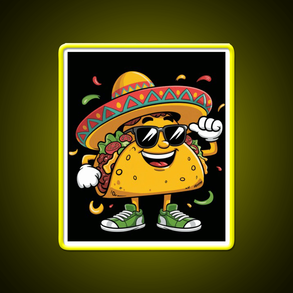 Dabbing Taco Funny Mexican Dab Fiesta Taco Led Neon Sign Rgb Color - Shineneon