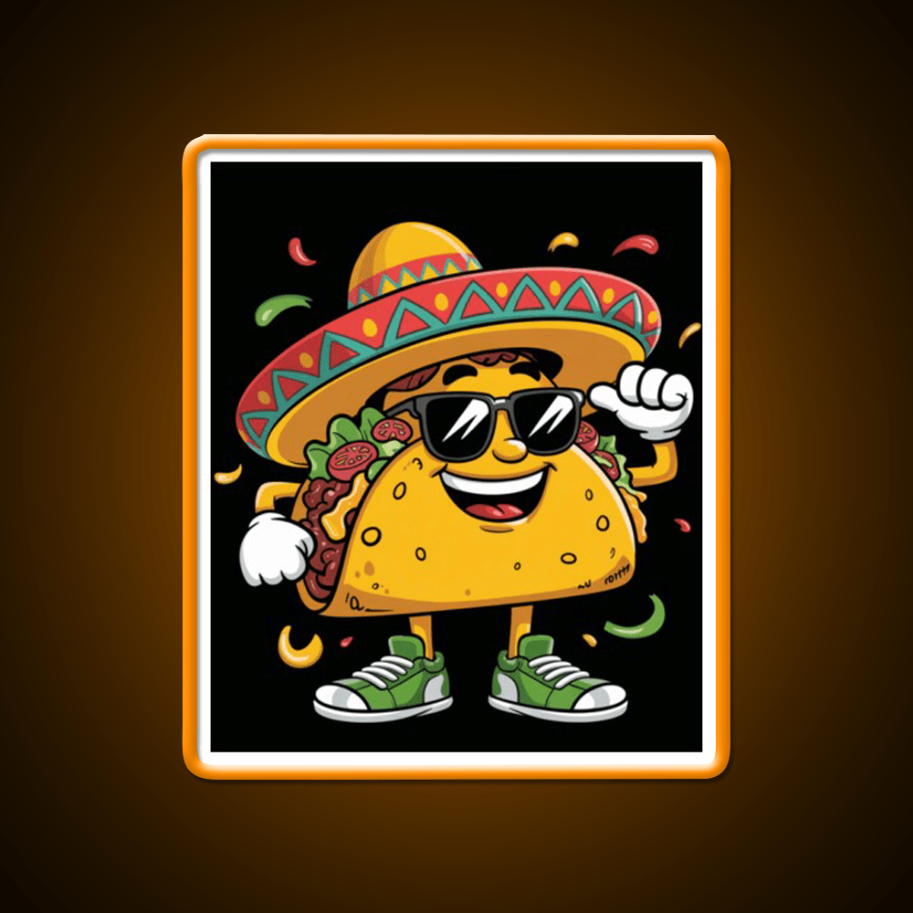 Dabbing Taco Funny Mexican Dab Fiesta Taco Led Neon Sign Rgb Color - Shineneon