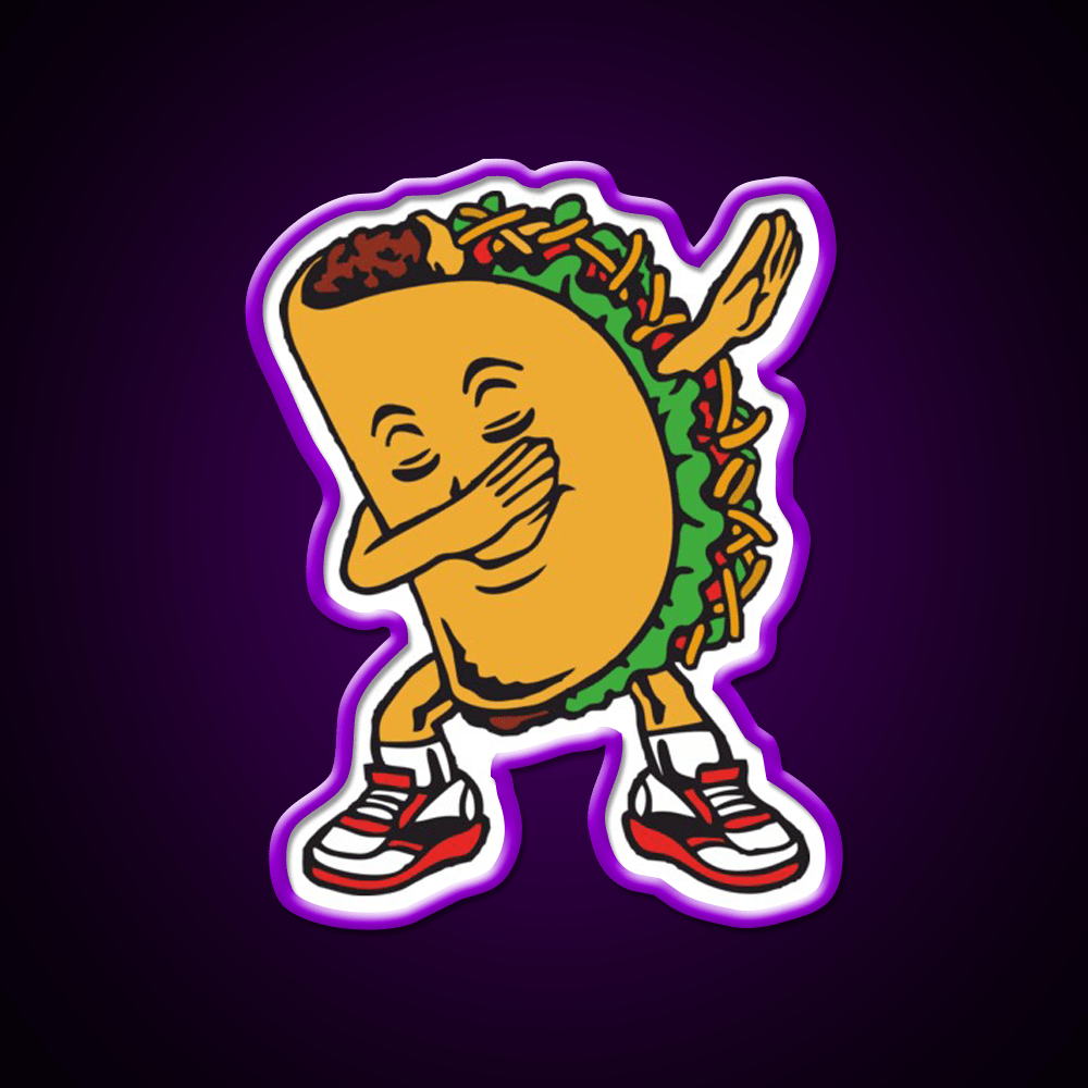 Dabbing Taco Led Neon Sign Mexican Food Sign Kitchen Sign Rgb Color - Shineneon