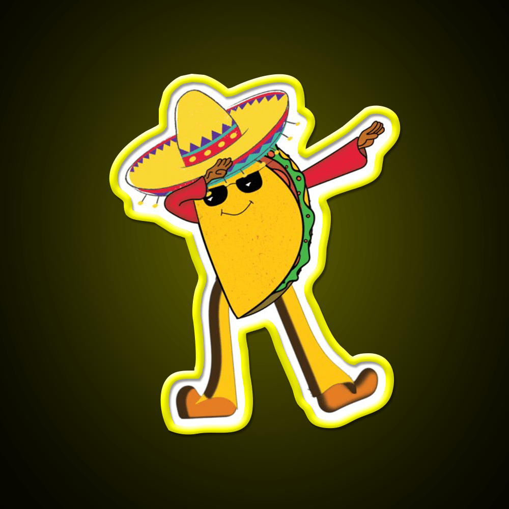 Dabbing Taco Led Neon Sign Mexican Food Sign Rgb Color - Shineneon