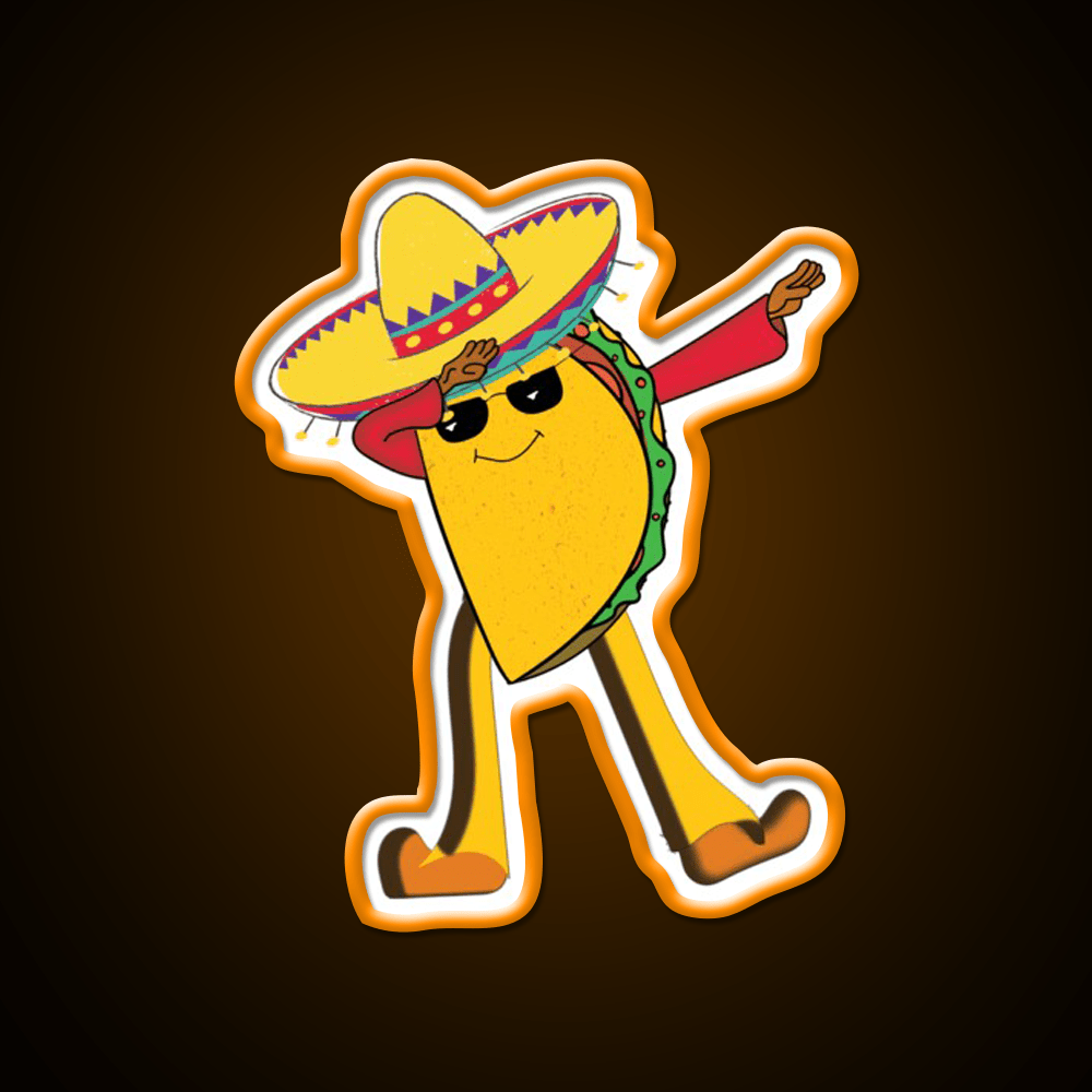 Dabbing Taco Led Neon Sign Mexican Food Sign Rgb Color - Shineneon