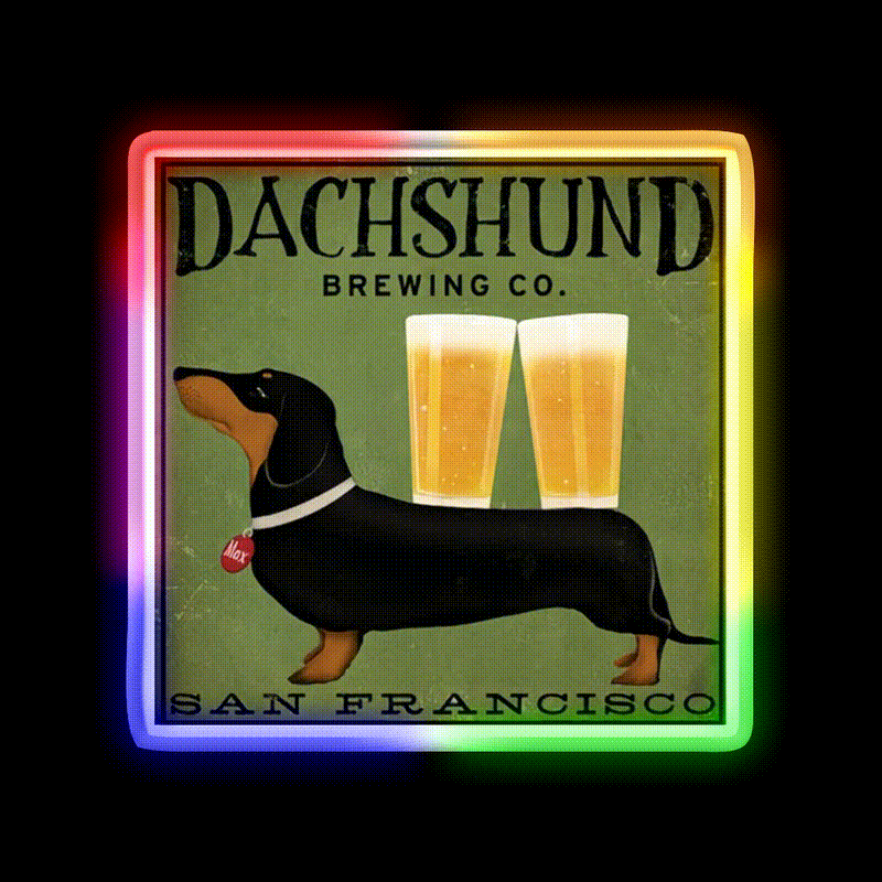 Dachshund Brewing Co Beer Bar Decor Led Neon Sign Rgb Color - LED neon sign close-up detail