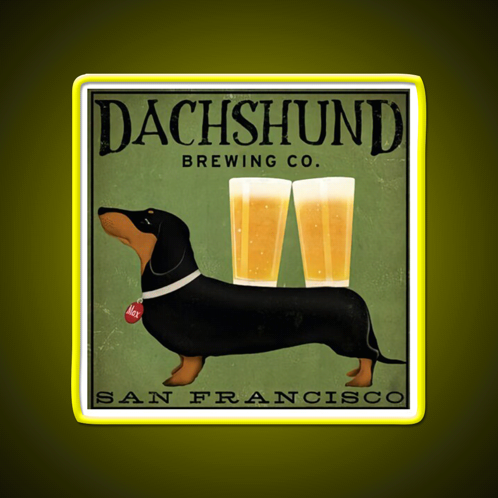 Dachshund Brewing Co Beer Bar Decor Led Neon Sign Rgb Color - Custom LED neon sign front view