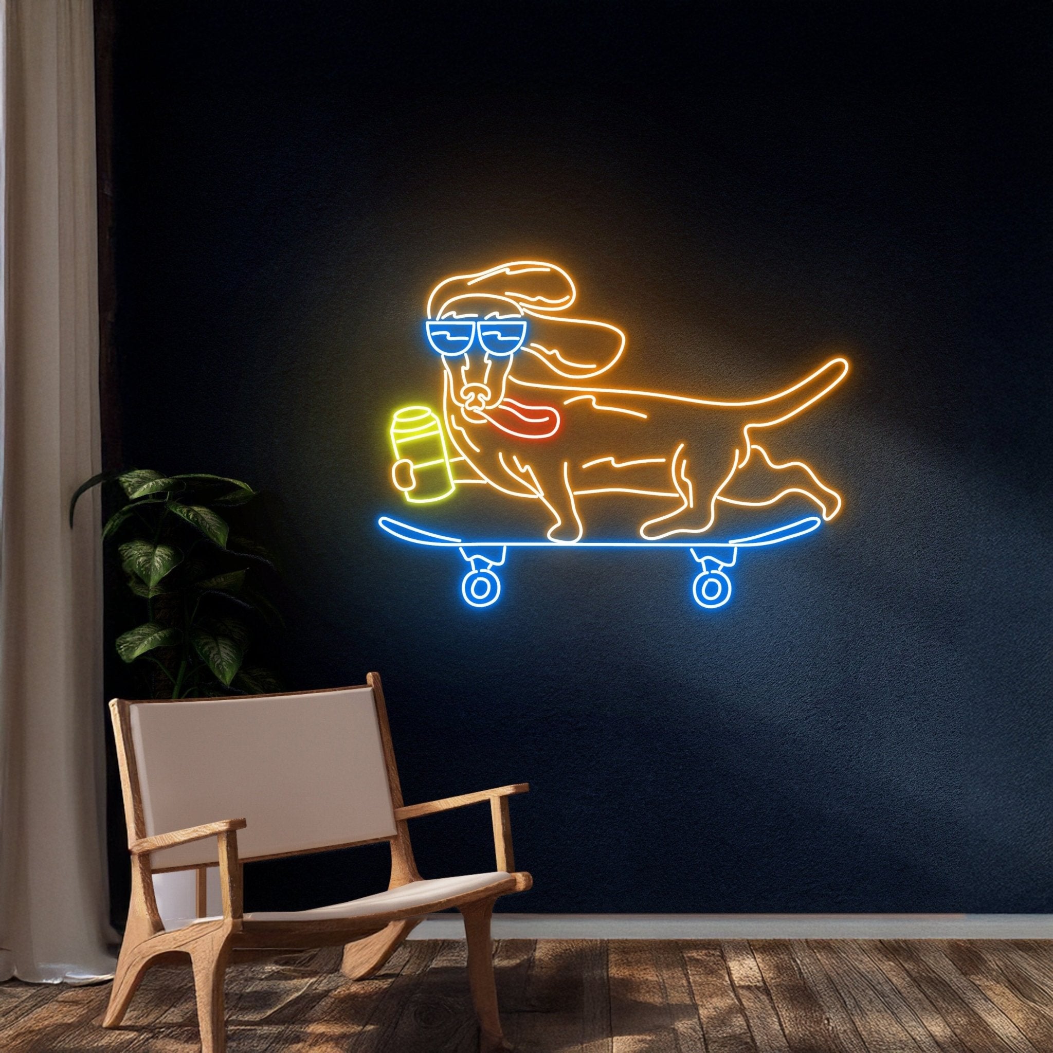 Dachshund Dog Skateboarding Dachshund Led Sign - Shineneon