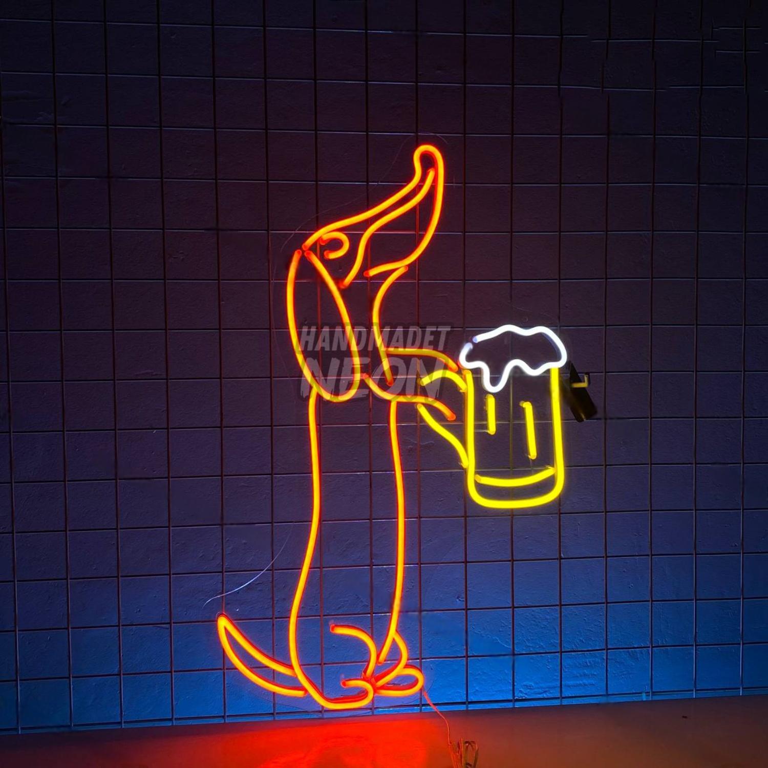 Dachshund Drink Beer Led Neon Sign Beer Club Wall Decor | Shineneon
