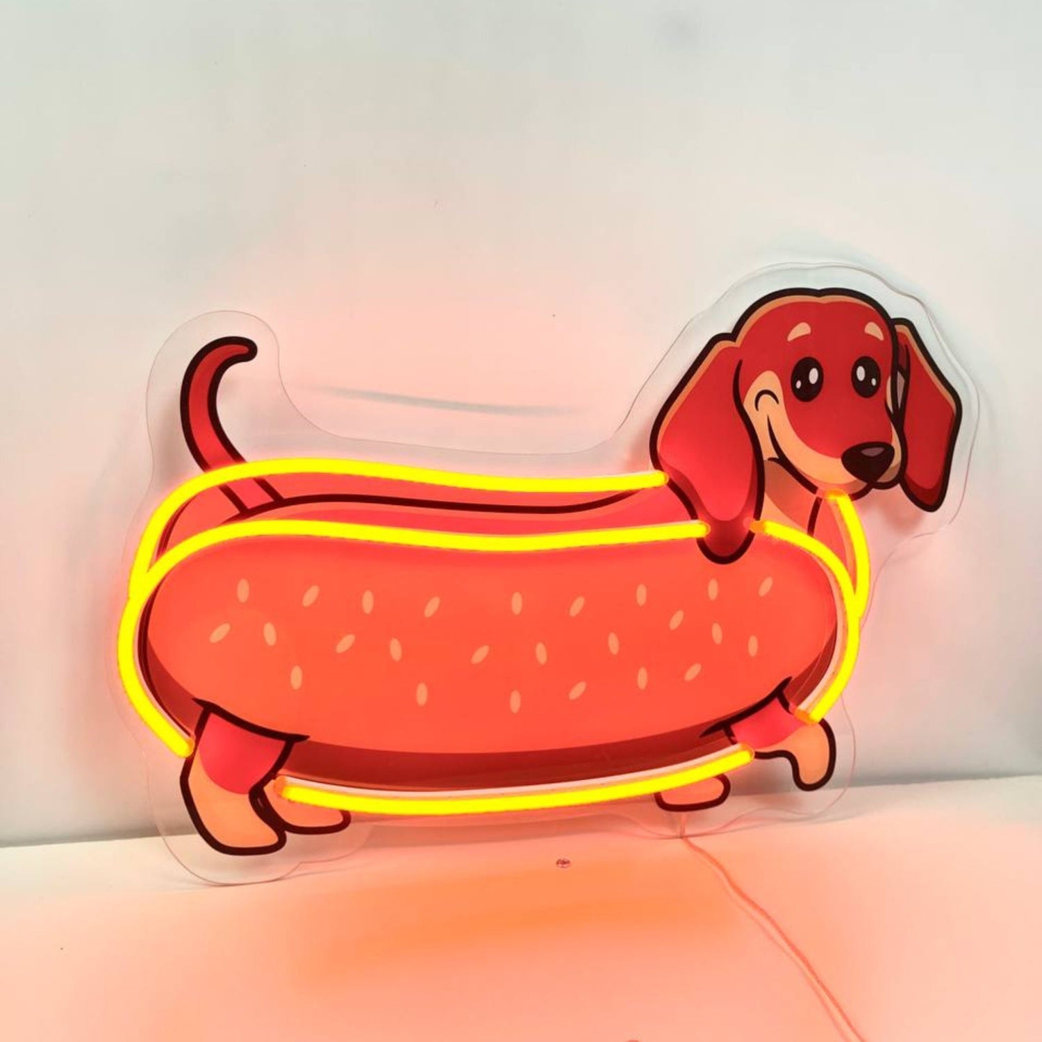 Dachshund Hotdog Decal Printed Neon Light | Shineneon