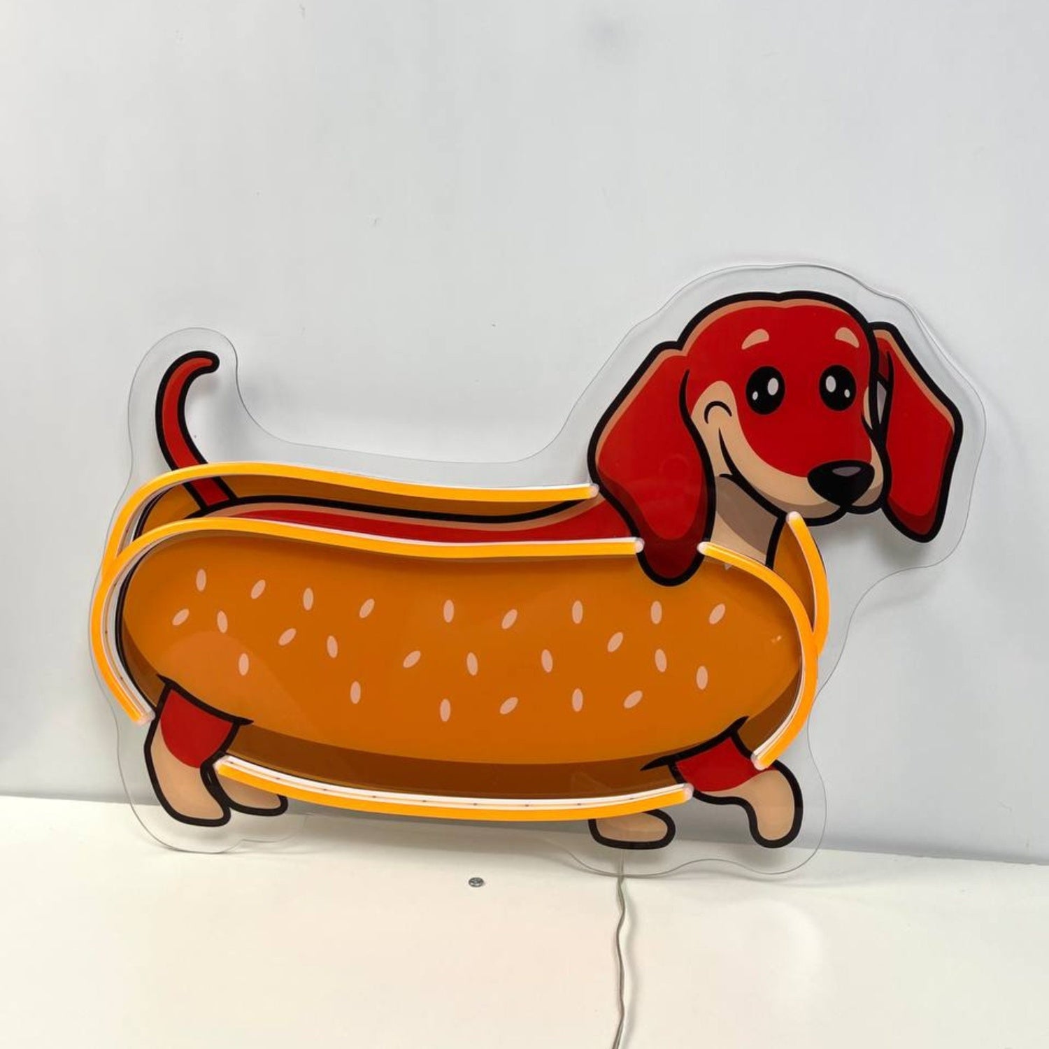 Dachshund Hotdog Decal Printed Neon Light | Shineneon