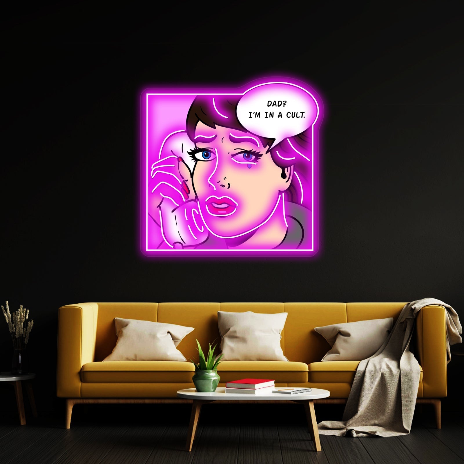 Dad Im In A Cult Artwork Business Led Sign - Shineneon