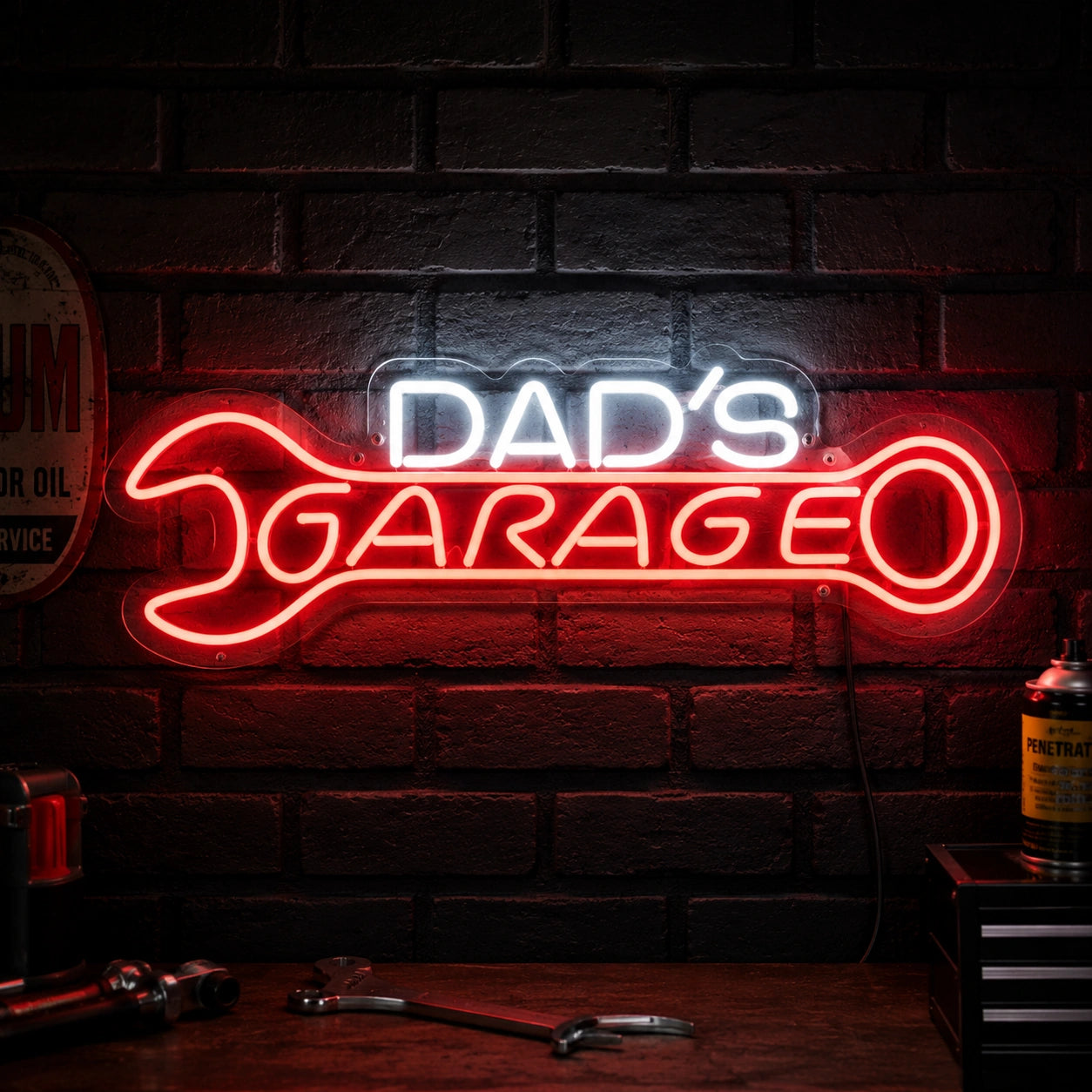 Dad's Garage Wrench Neon Sign LED Neon Sign high-converting product image