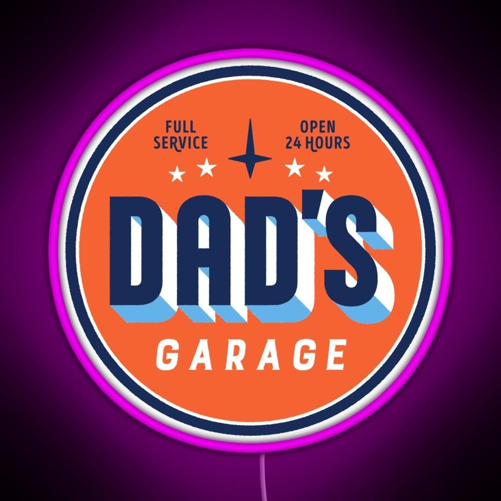 Dads Garage Clean Version Rgb Neon Sign - Shineneon