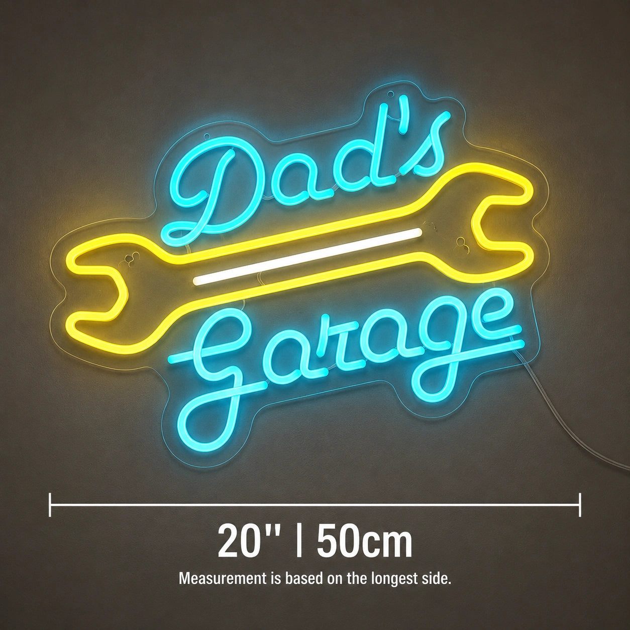 Dads Garage Wrench Neon Sign LED Neon Sign size image