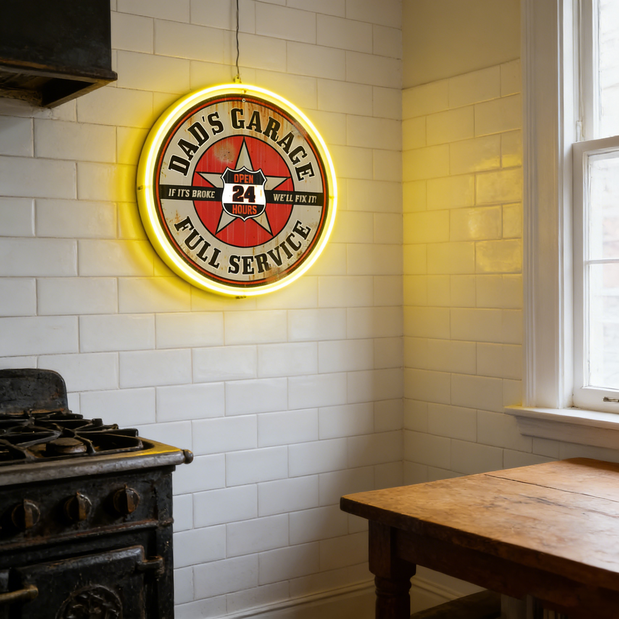 ShineNeon™ Retro Garage Neon Sign for Garage Workshop & Man Cave USB Led Neon Sign