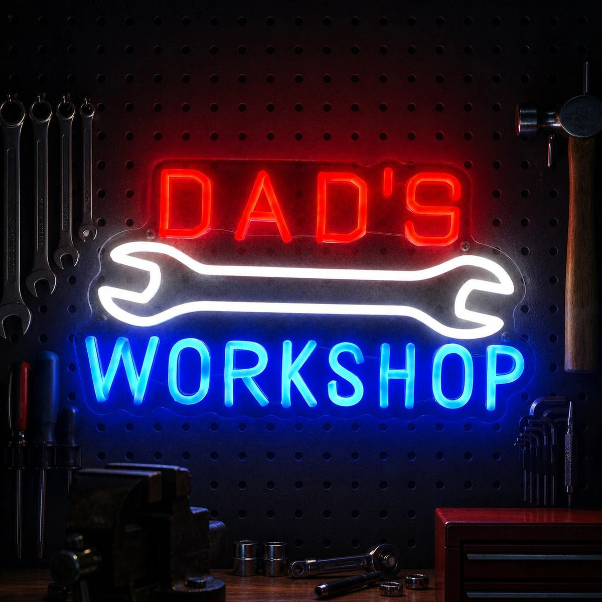 Dads Workshop Wrench Vintage LED Neon Sign - Shineneon