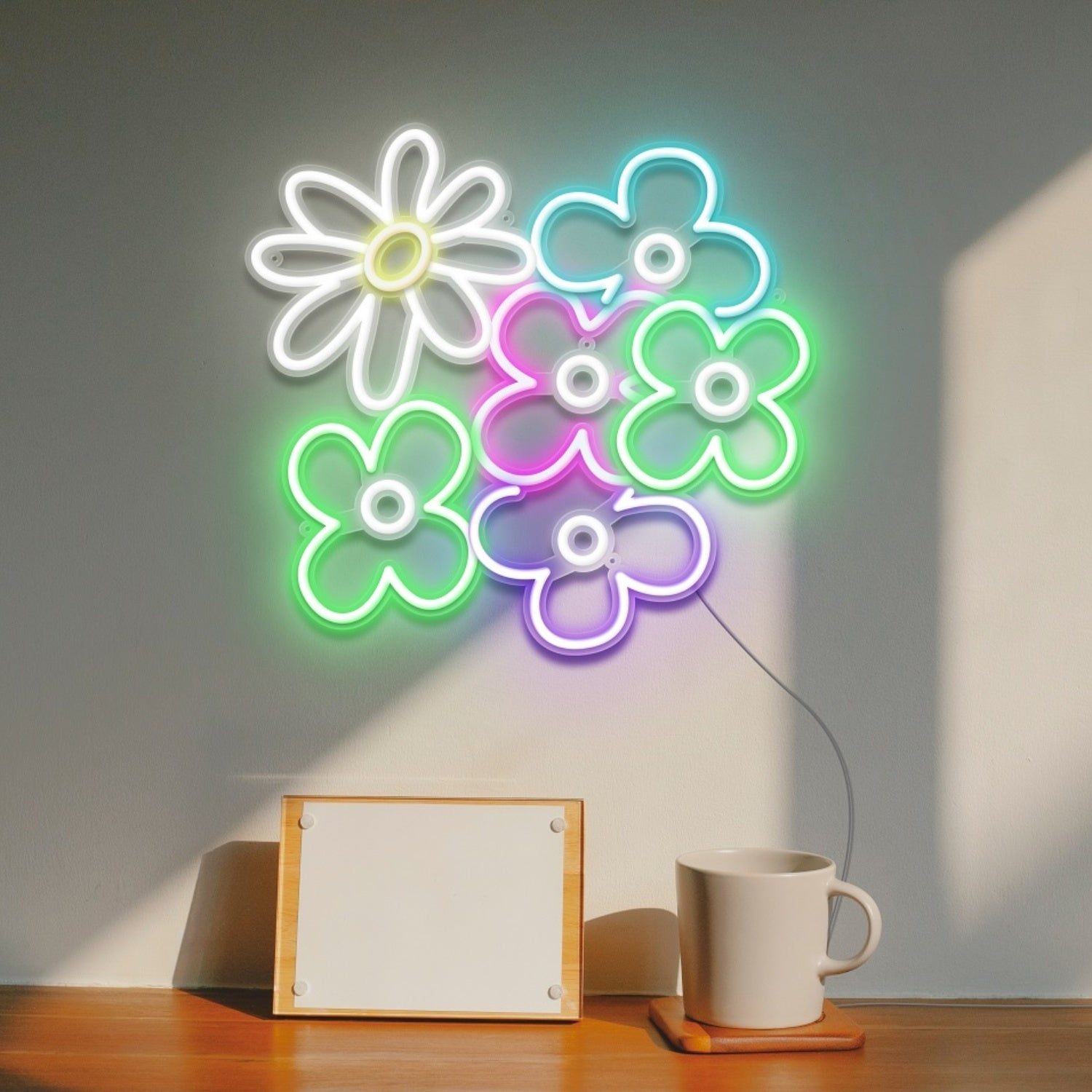 Daisy And Flowers Led Neon Sign Wall Art | Shineneon