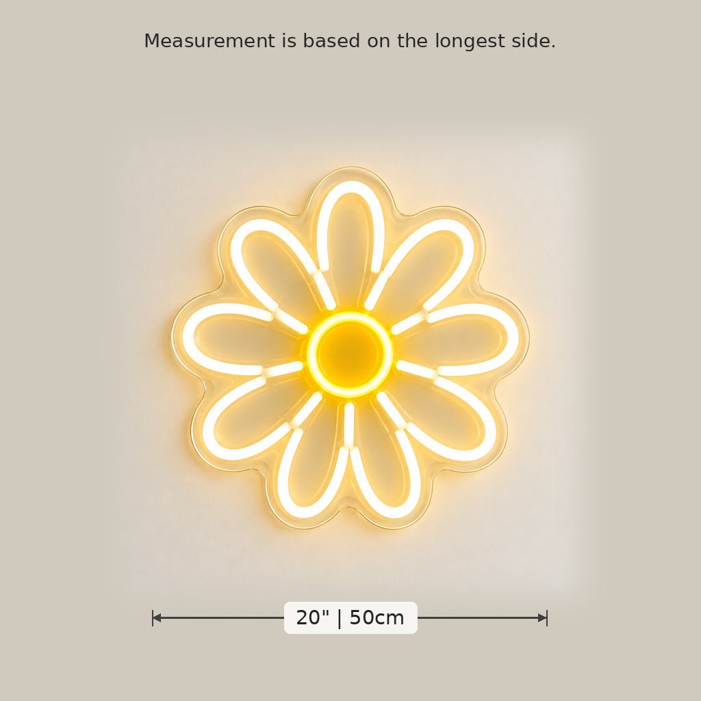 Daisy Flower Warm White LED Neon Sign - Shineneon