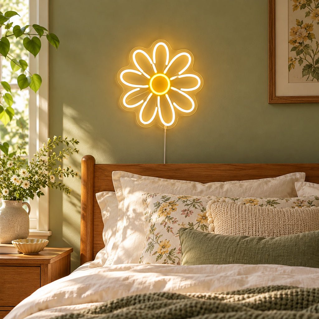 Daisy Flower Warm White LED Neon Sign - Shineneon