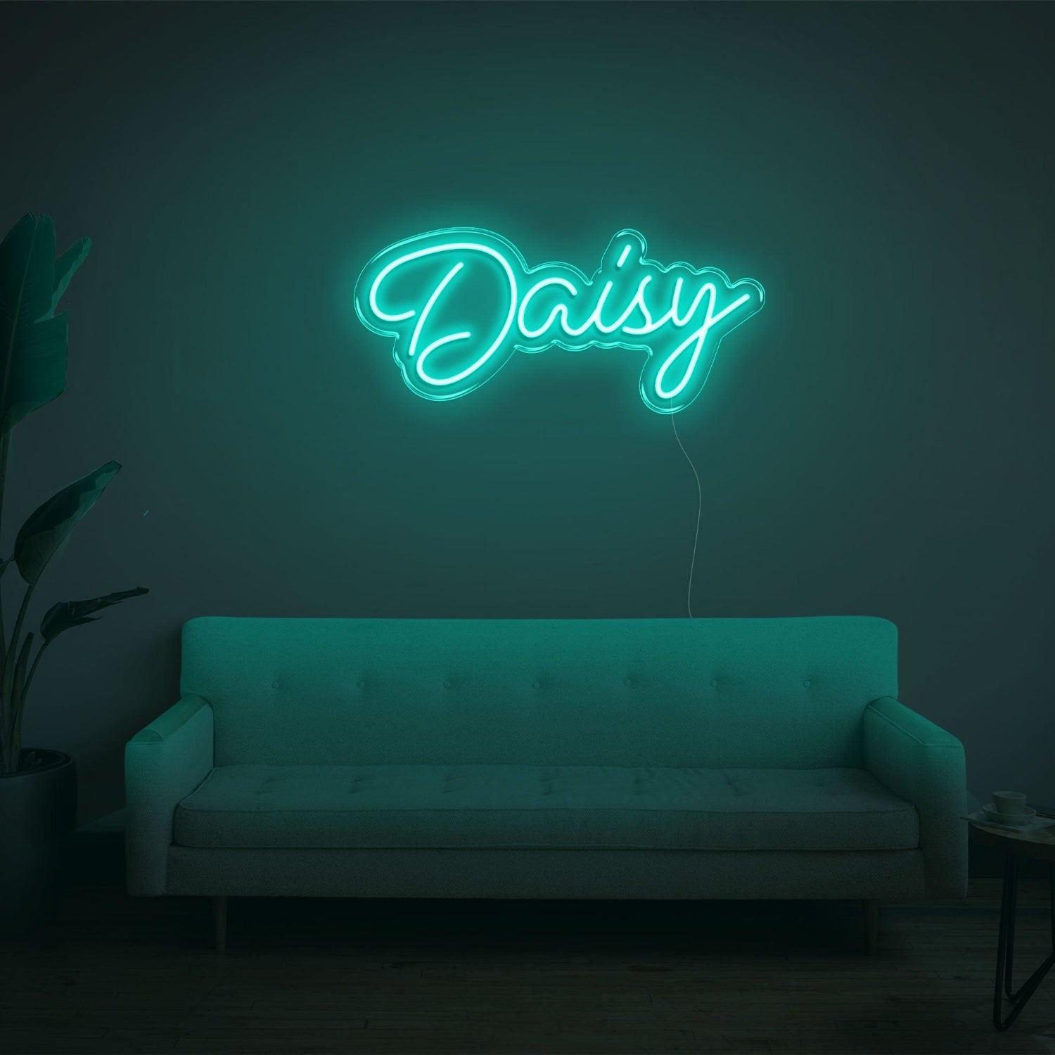Daisy Teal Led Neon Sign For Living Room Decor | Shineneon