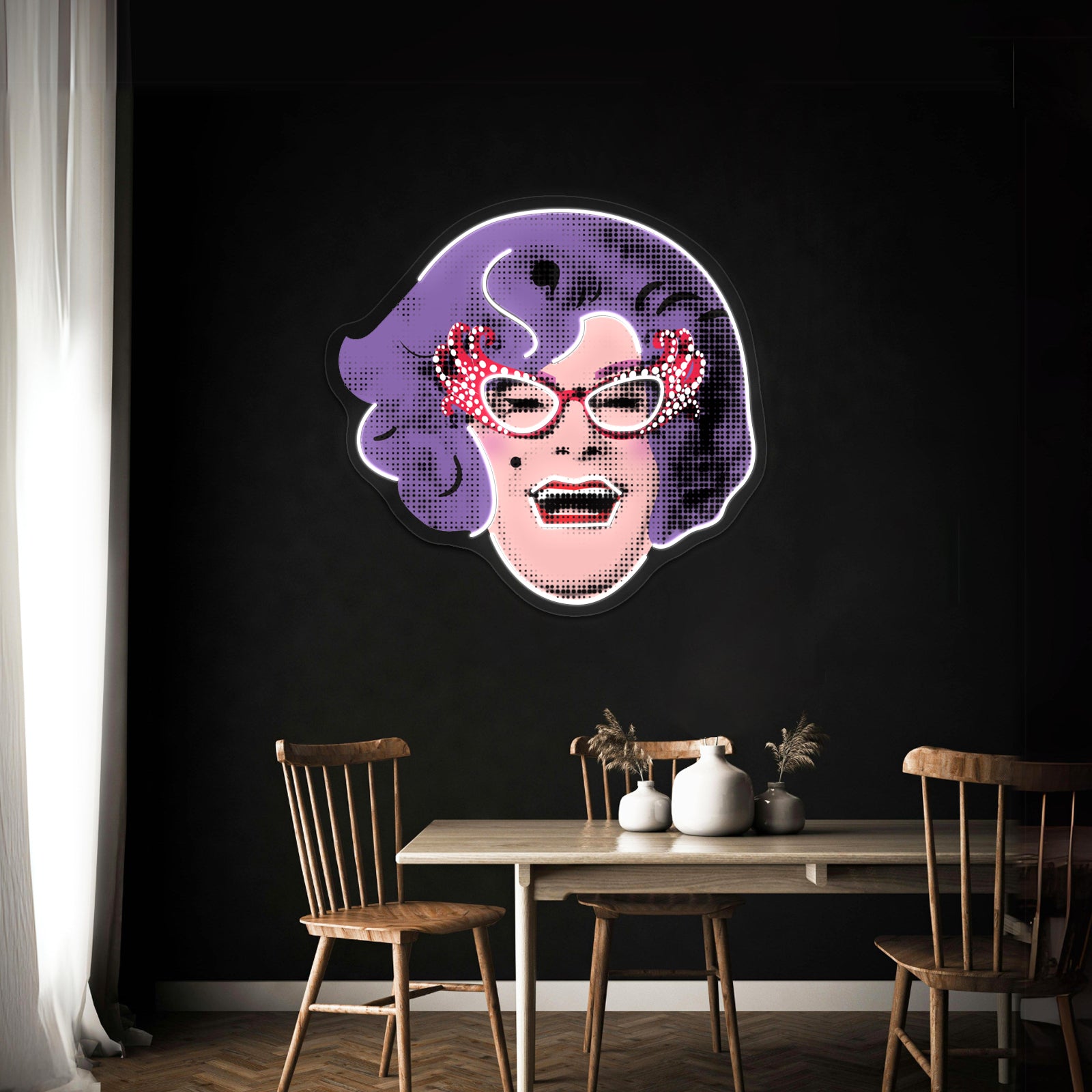 Dame Edna Everage Pop Art Artwork Business Led Sign | Shineneon