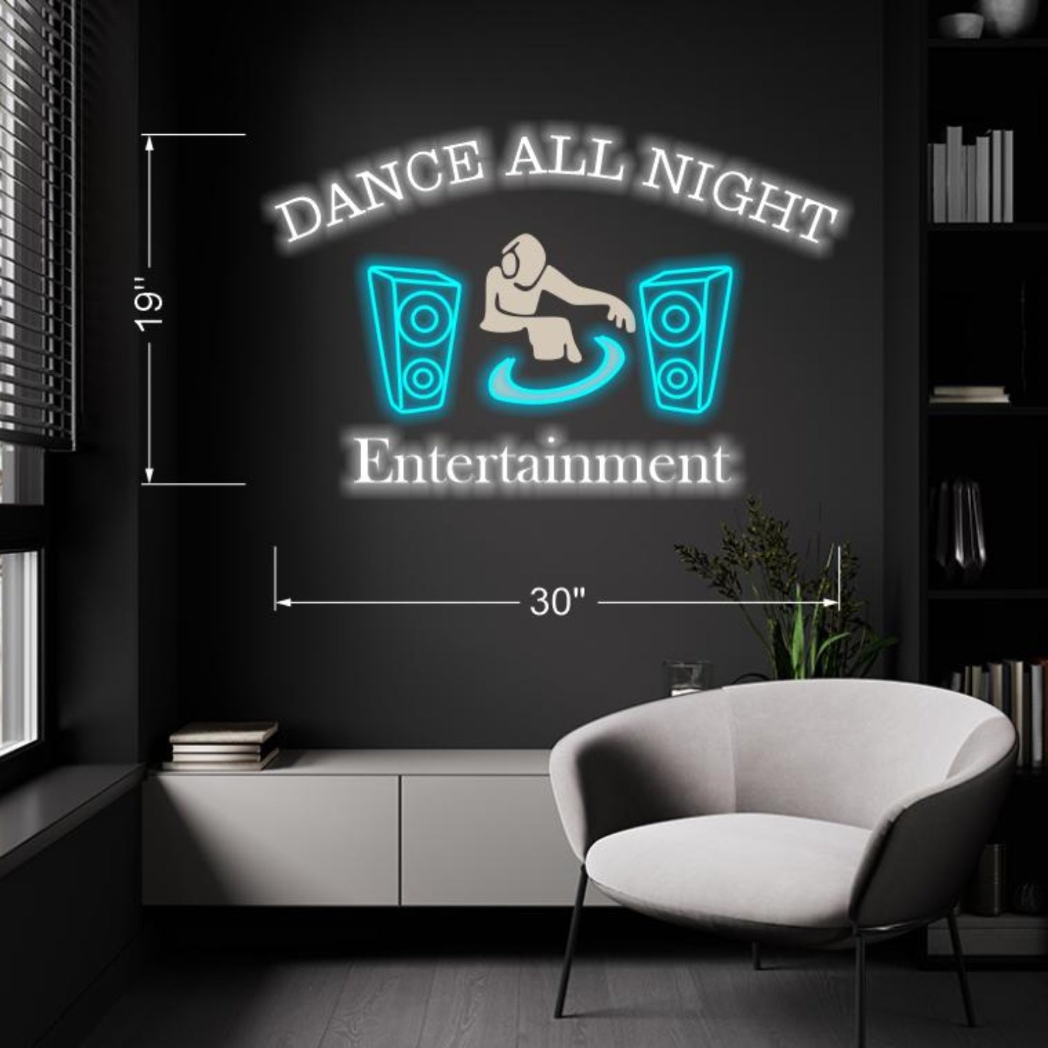Dance All Night White And Blue Led Neon Sign For Home Studio Bar Decor | Shineneon