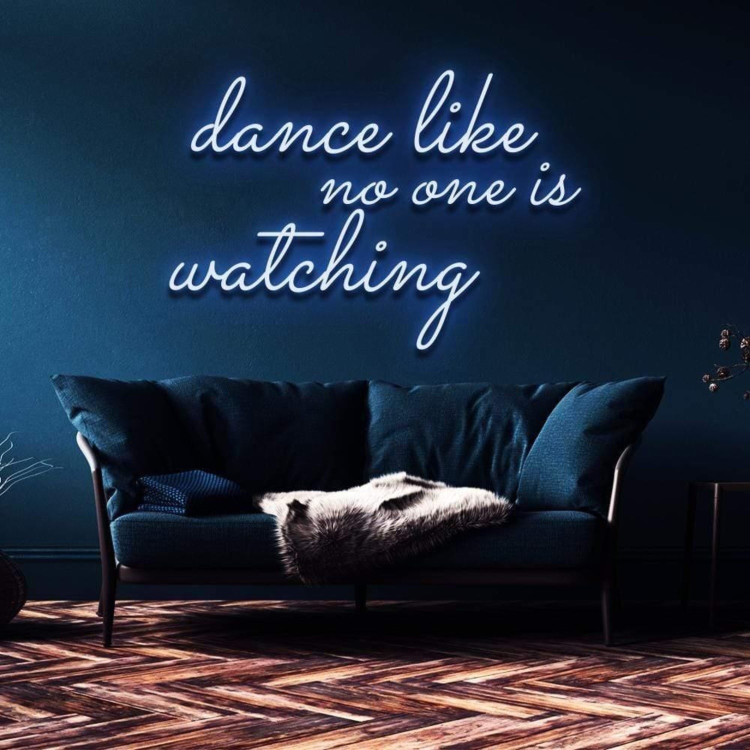 Dance Like No Ones Watching Light Blue Artful Led Neon Sign For Modern Room Decor | Shineneon