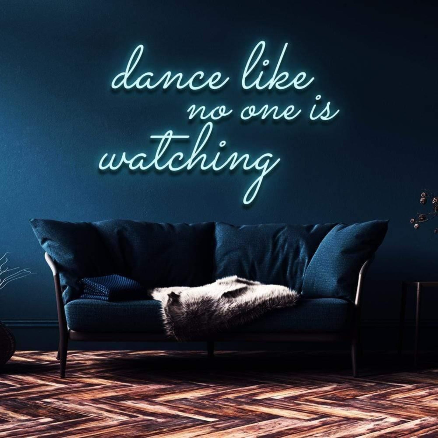 Dance Like No Ones Watching Light Blue Artful Led Neon Sign For Modern Room Decor | Shineneon