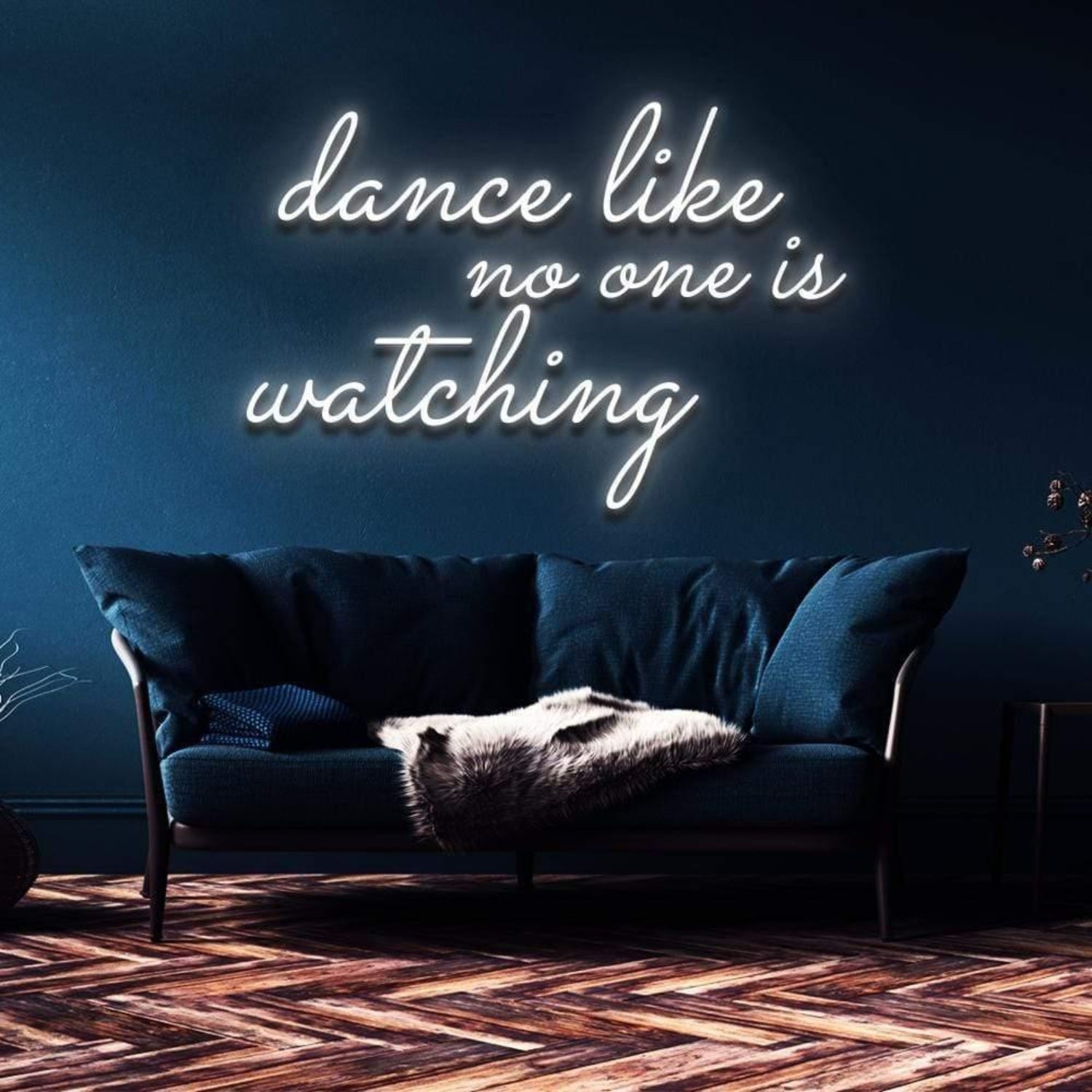 Dance Like No Ones Watching Light Blue Artful Led Neon Sign For Modern Room Decor | Shineneon